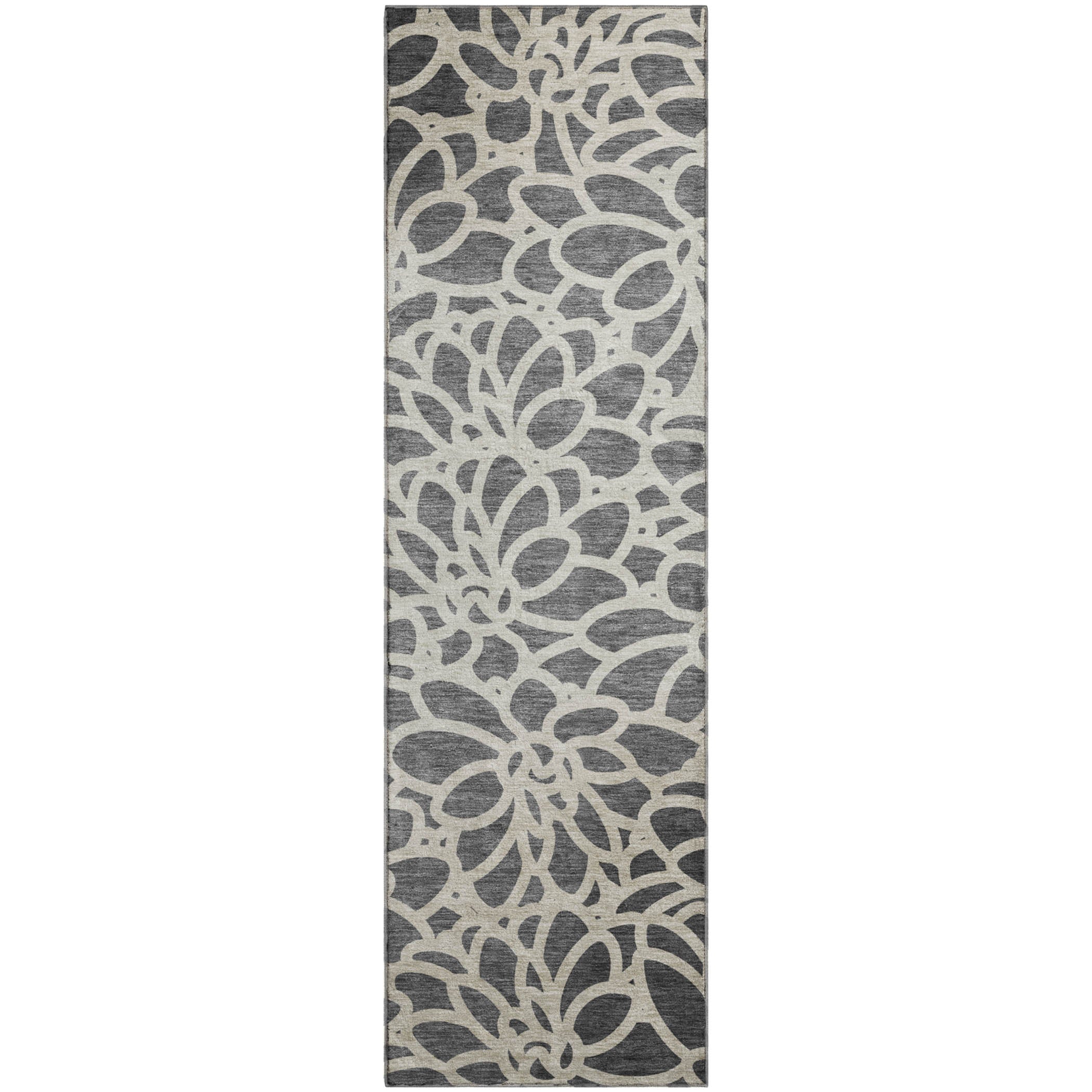 Istanbul Machine Washable Transitional Gray Rug 2'3" x 7'6" #shape_Runner