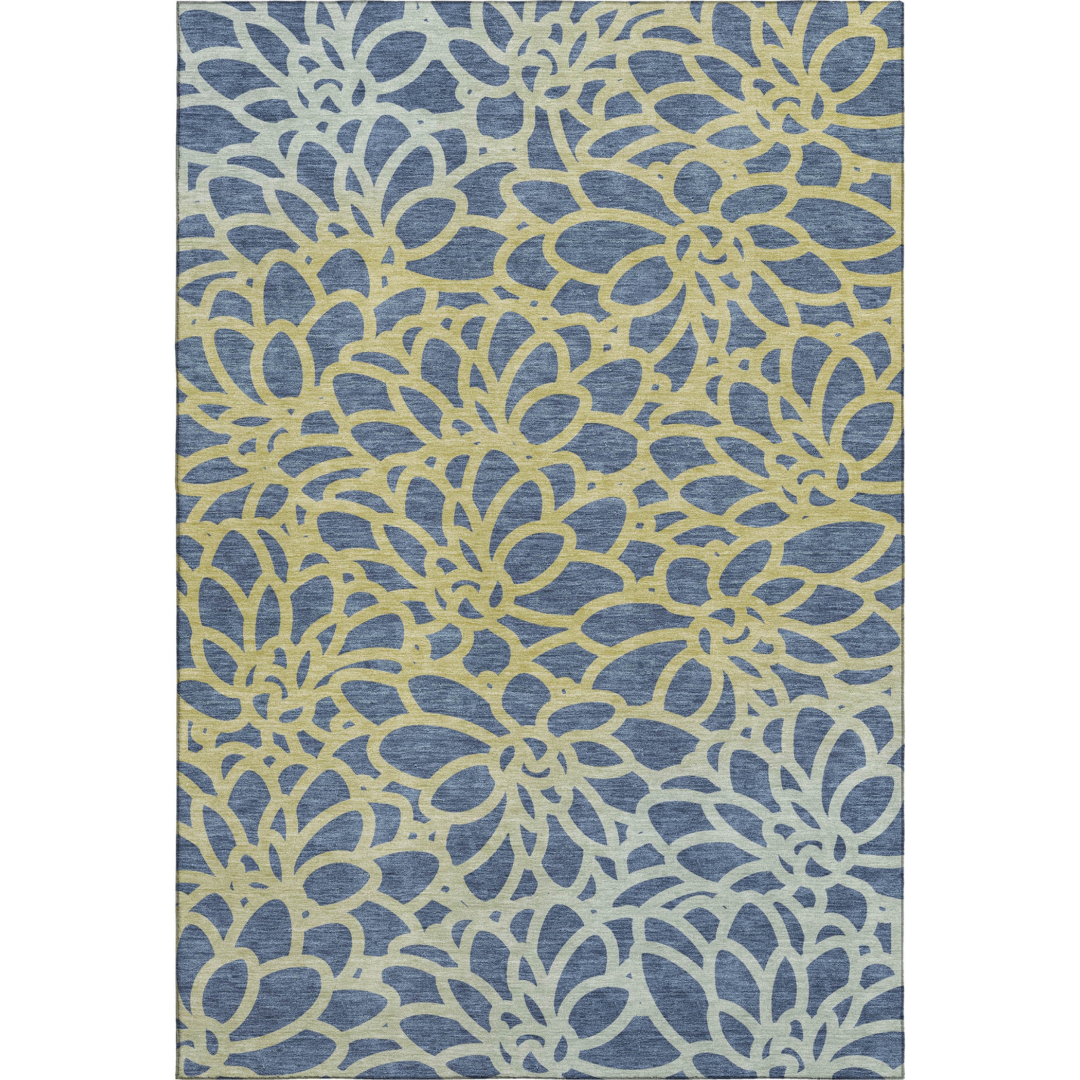 Istanbul Machine Washable Transitional Navy Blue Rug 3' x 5' #shape_Rectangle