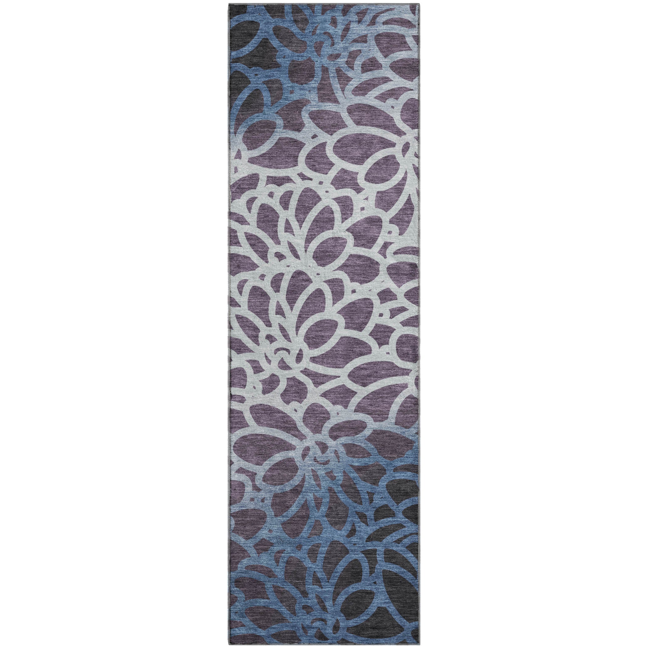Istanbul Machine Washable Transitional Plum Purple Rug 2'3" x 7'6" #shape_Runner