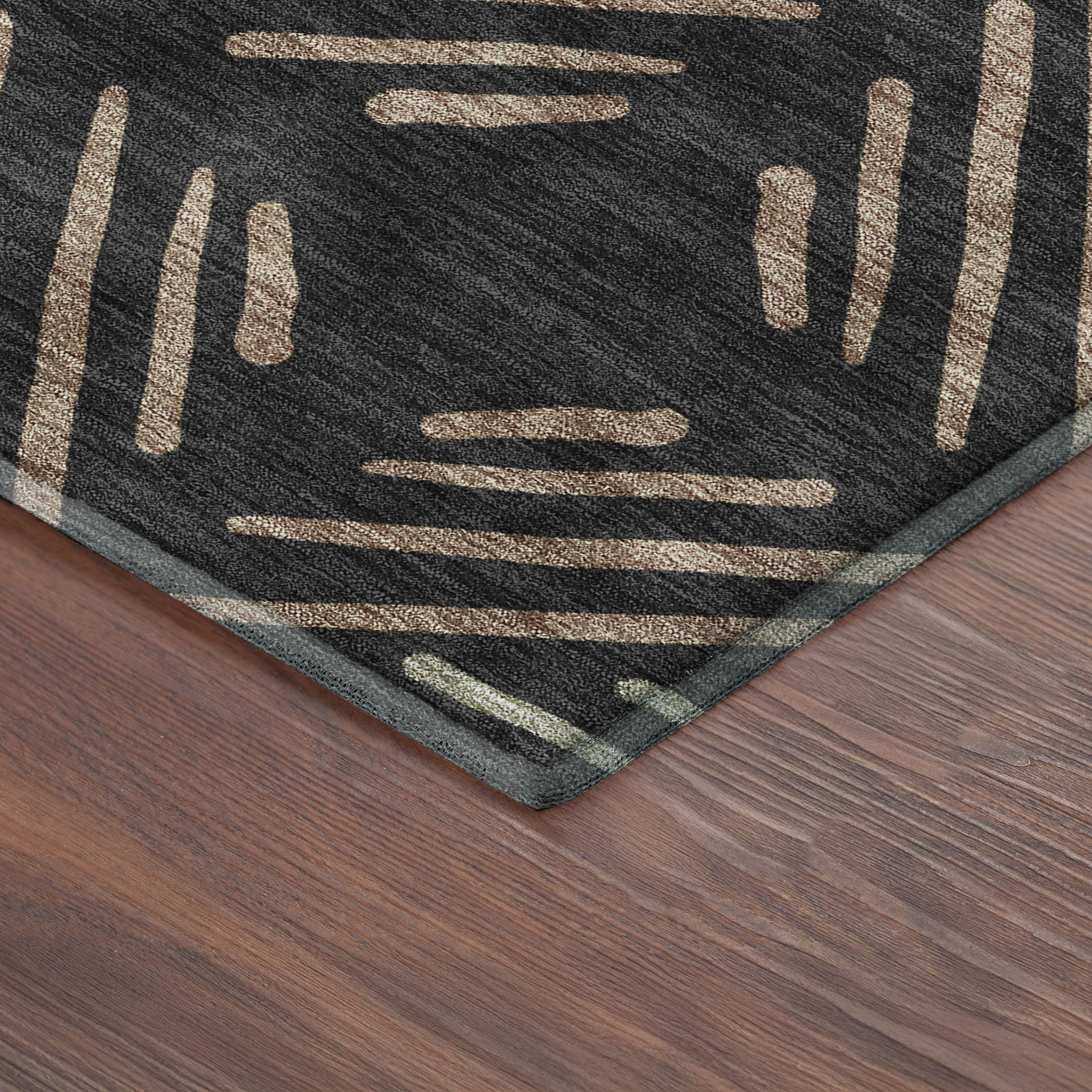 Kyoto Machine Washable Transitional Black Rug 1'8" x 2'6" #shape_Rectangle