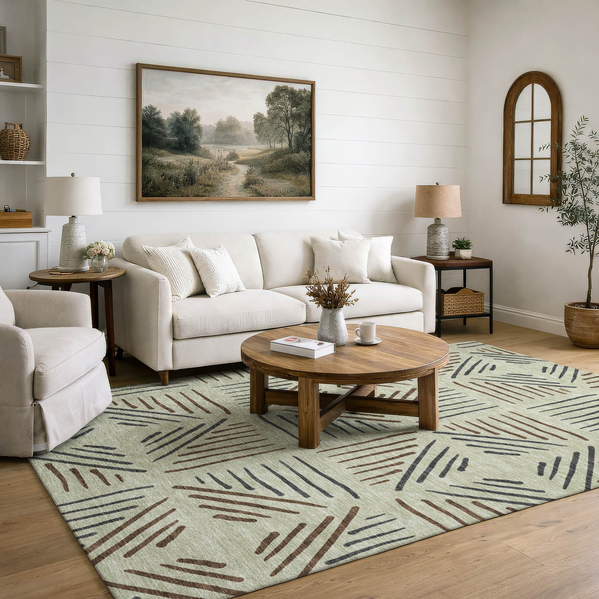 Kyoto Machine Washable Transitional Celery Green Rug 3' x 5' #shape_Rectangle