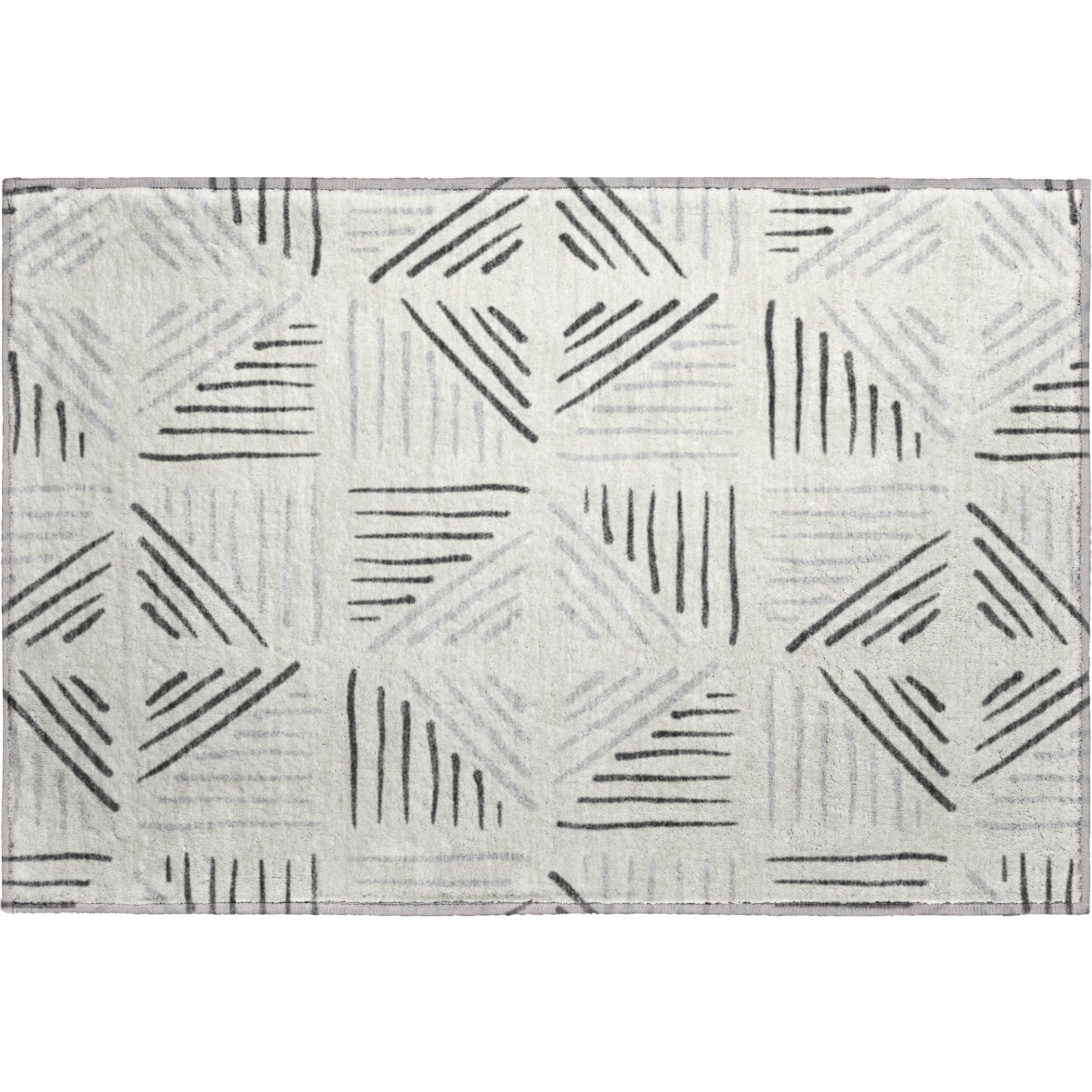 Kyoto Machine Washable Transitional Ivory Rug 1'8" x 2'6" #shape_Rectangle