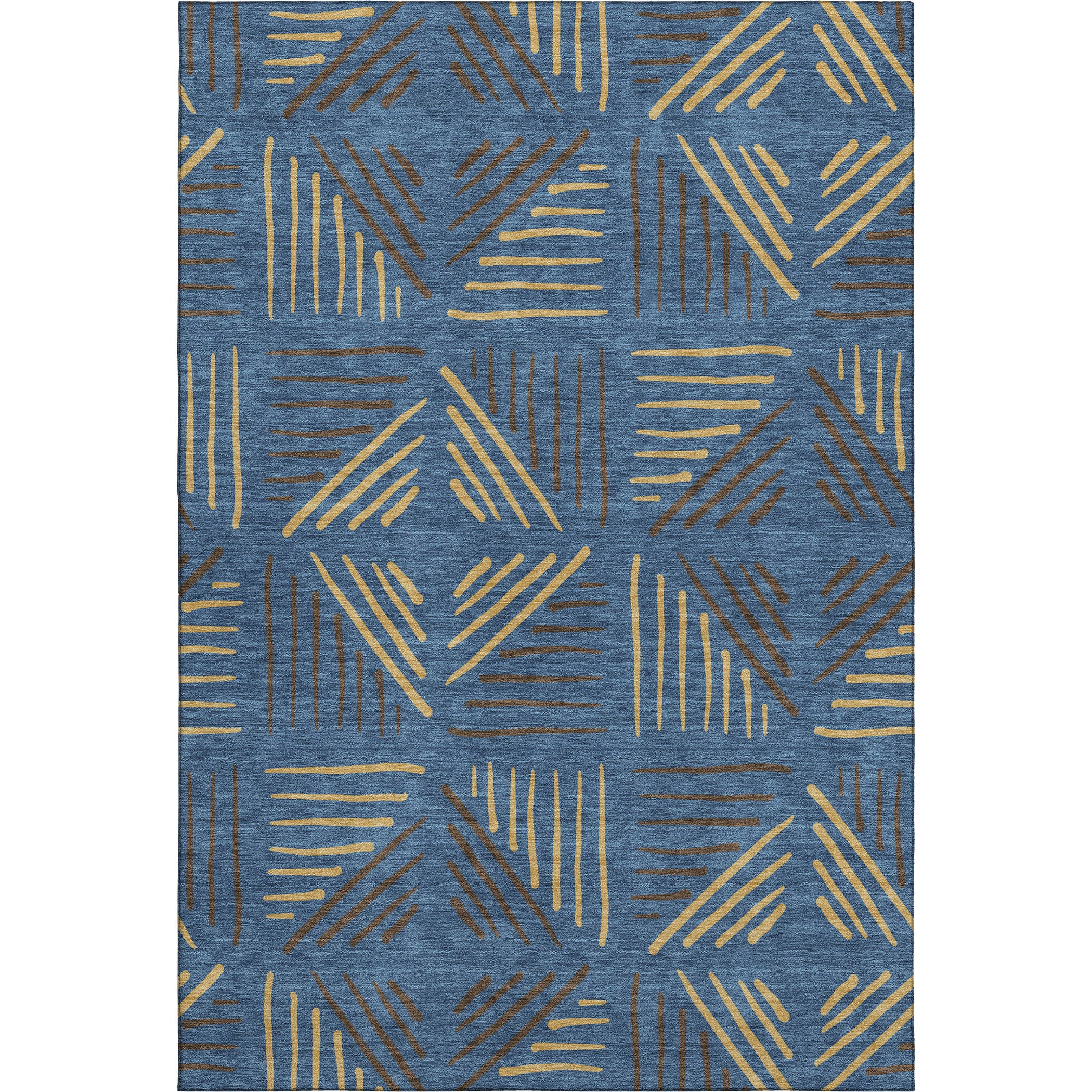 Kyoto Machine Washable Transitional Navy Blue Rug 3' x 5' #shape_Rectangle