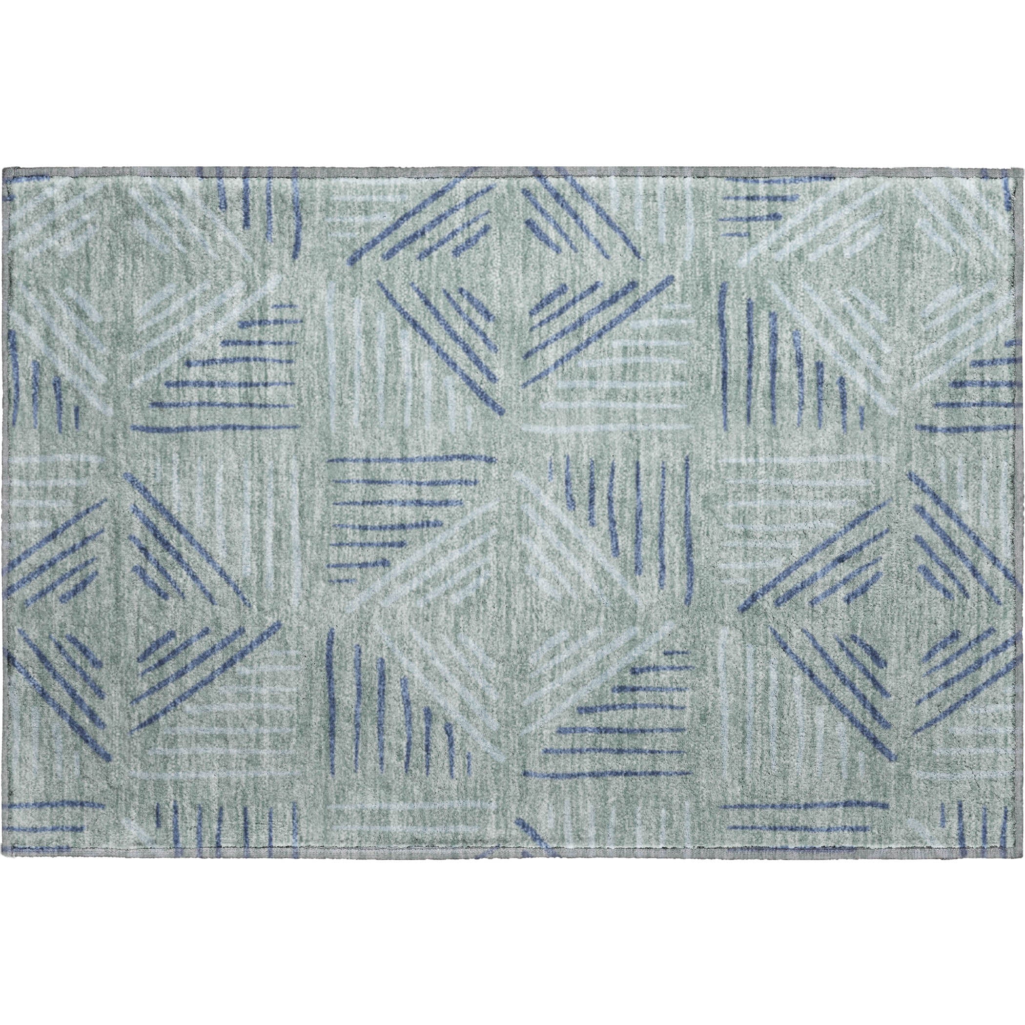 Kyoto Machine Washable Transitional Spa Blue Rug 1'8" x 2'6" #shape_Rectangle