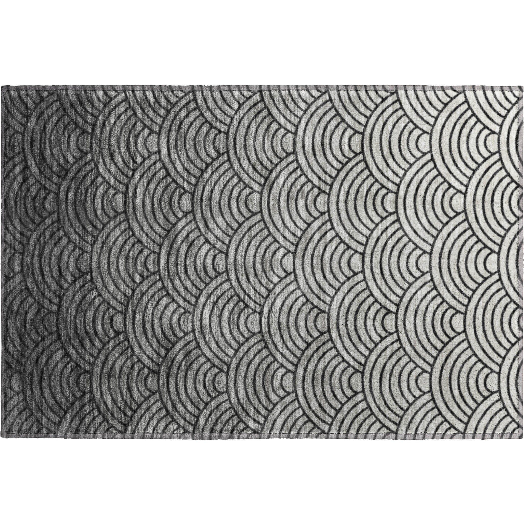 Santorini Machine Washable Transitional Black Rug 1'8" x 2'6" #shape_Rectangle