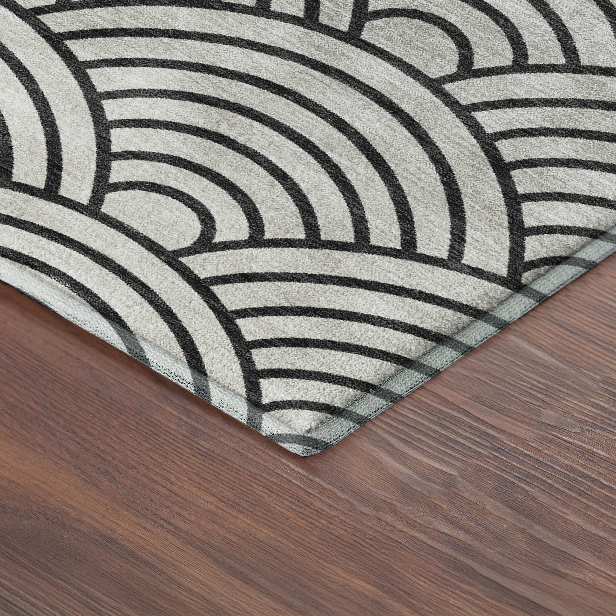 Santorini Machine Washable Transitional Black Rug 1'8" x 2'6" #shape_Rectangle
