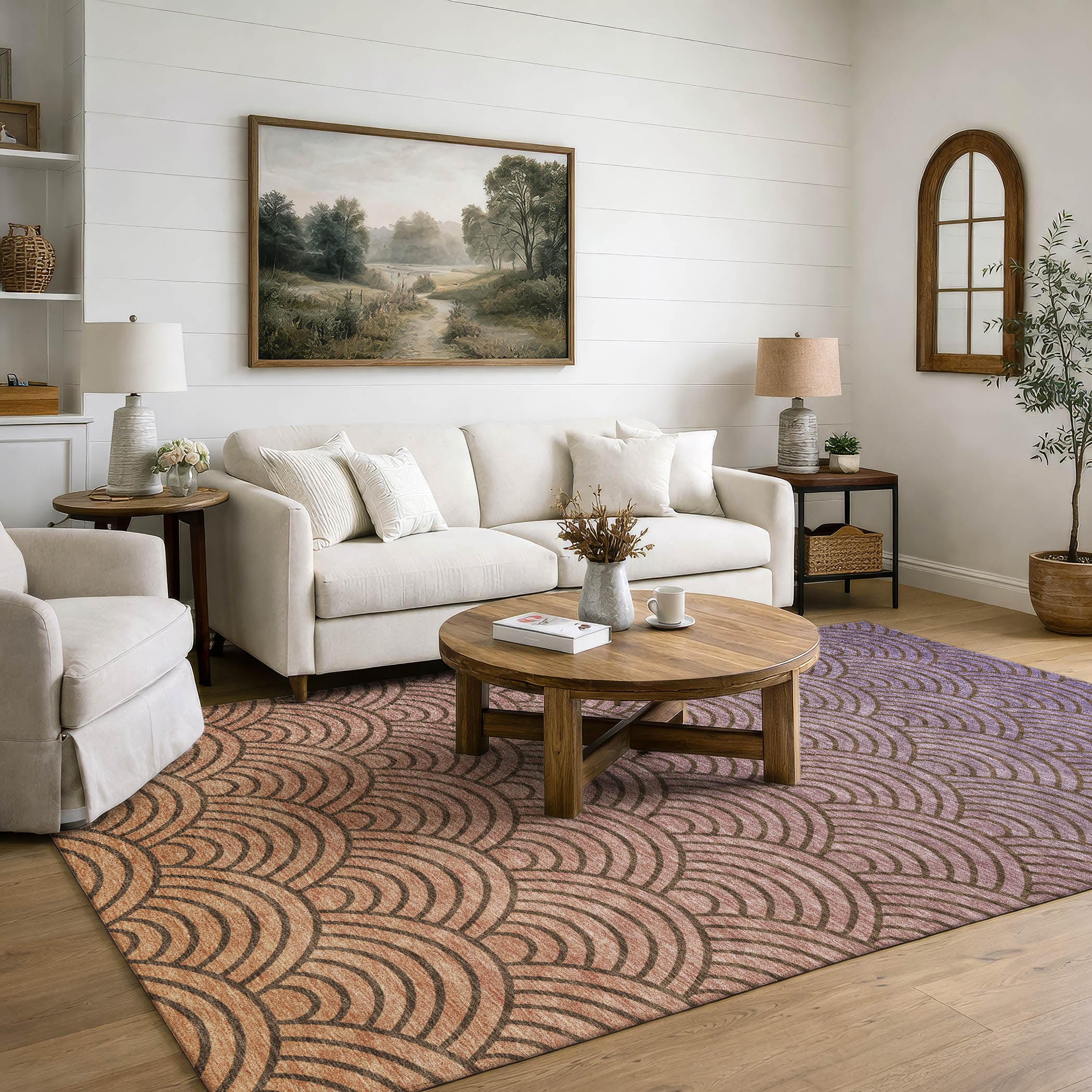 Santorini Machine Washable Transitional Chocolate Brown Rug 3' x 5' #shape_Rectangle