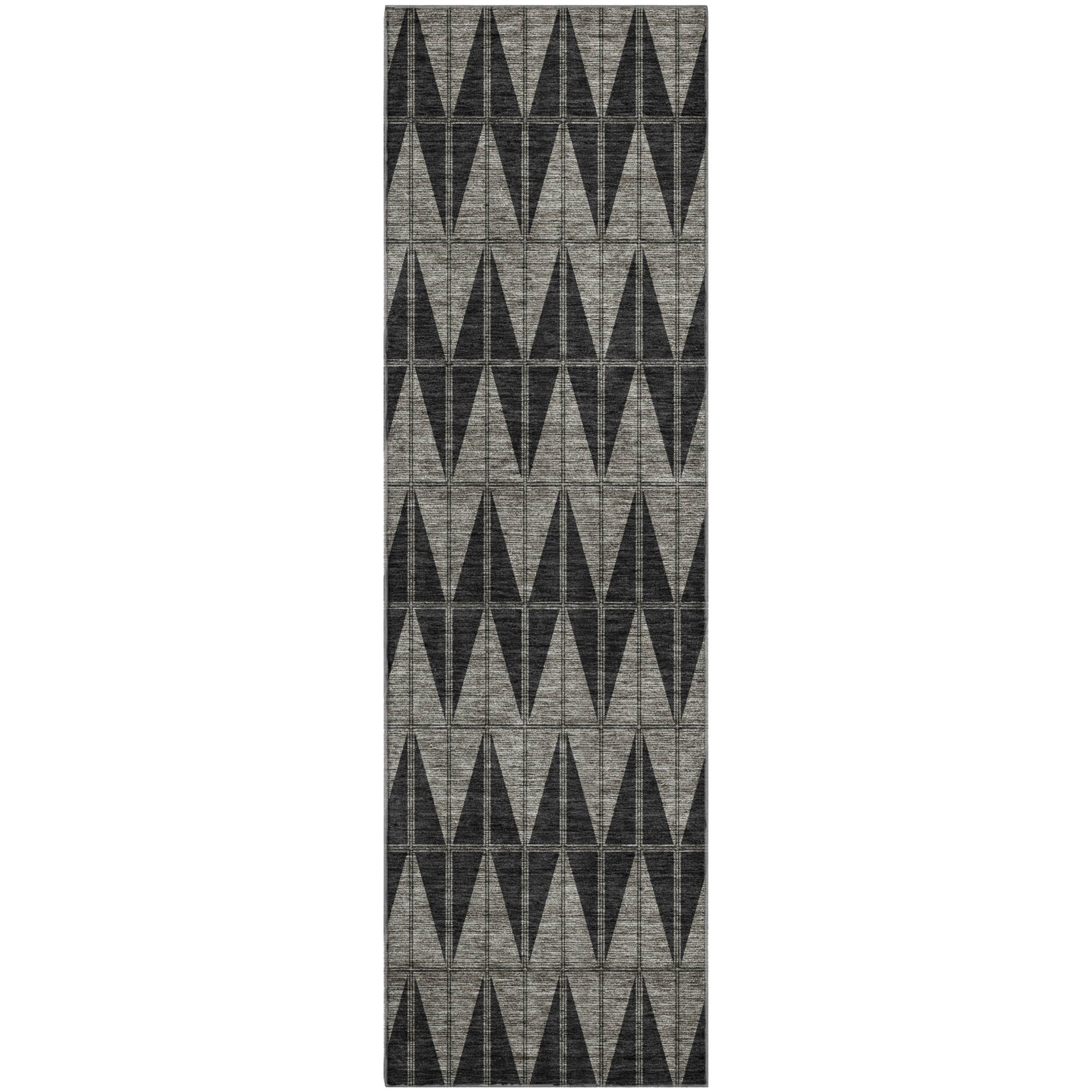 Zanzibar Machine Washable Transitional Black Rug 2'3" x 7'6" #shape_Runner
