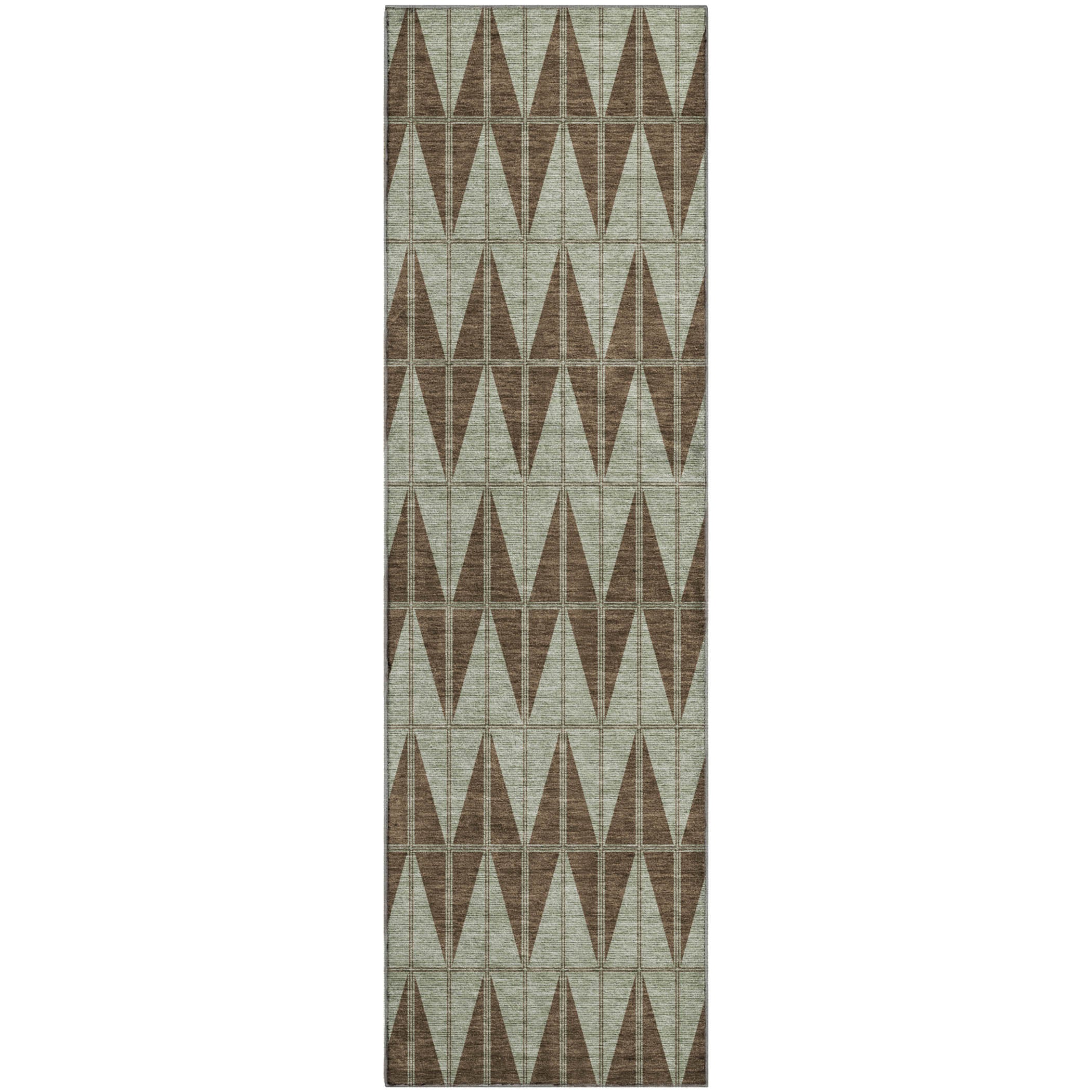 Zanzibar Machine Washable Transitional Chocolate Brown Rug 2'3" x 7'6" #shape_Runner