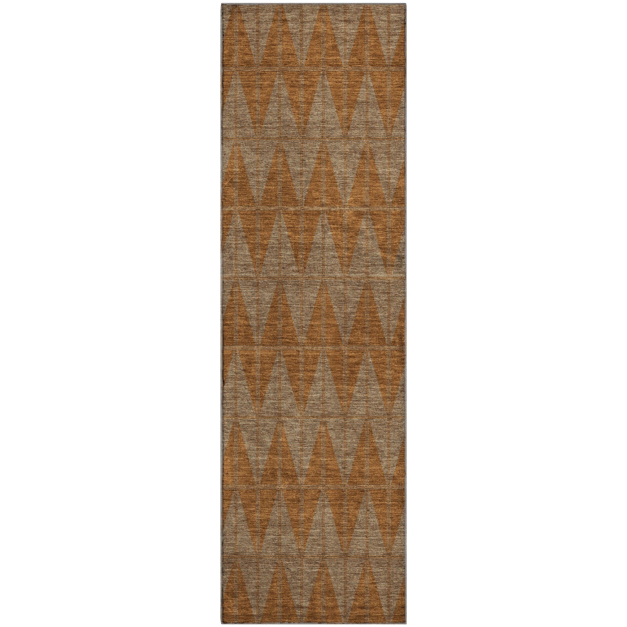 Zanzibar Machine Washable Transitional Paprika Orange Rug 2'3" x 7'6" #shape_Runner