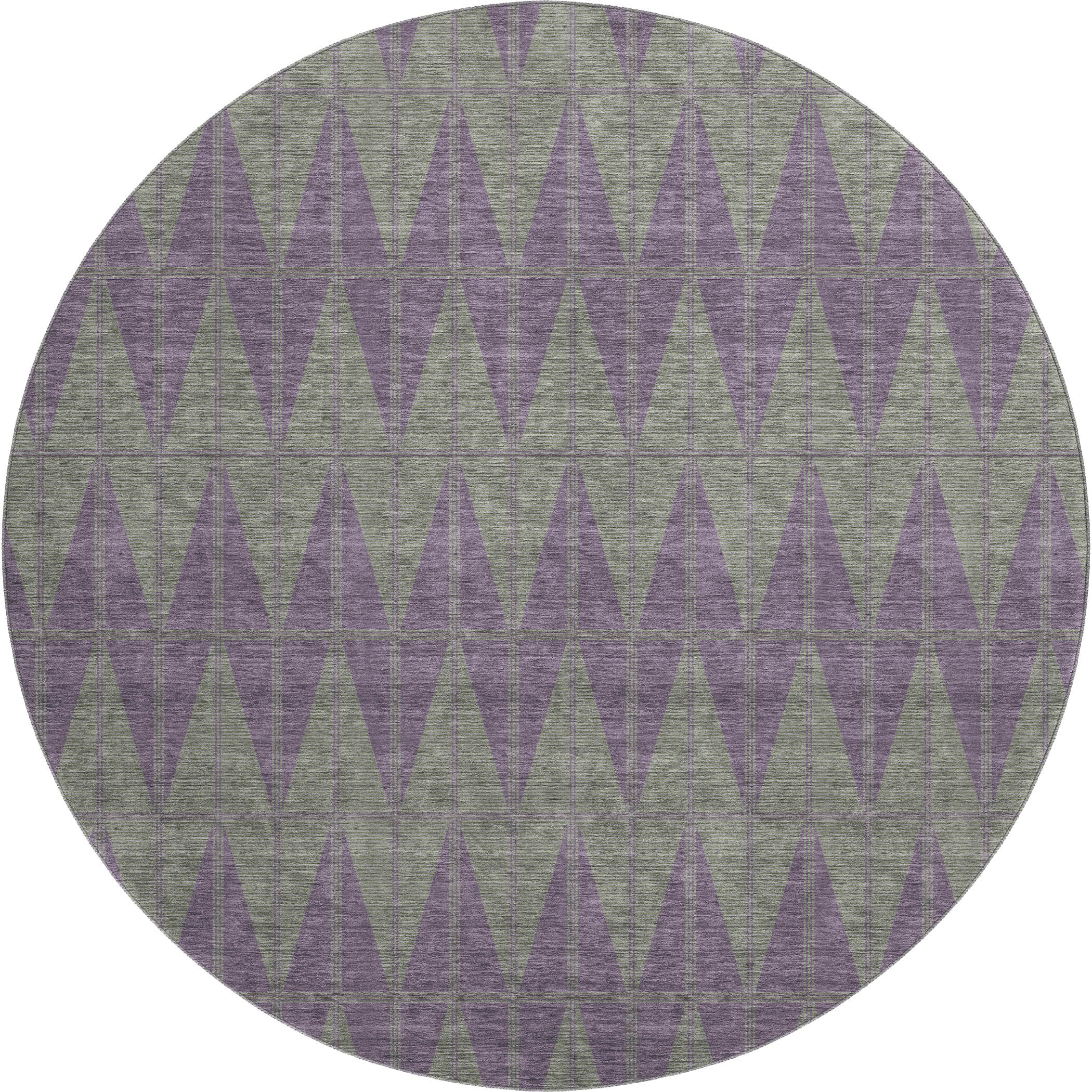 Zanzibar Machine Washable Transitional Plum Purple Rug 8' x 8' #shape_Round