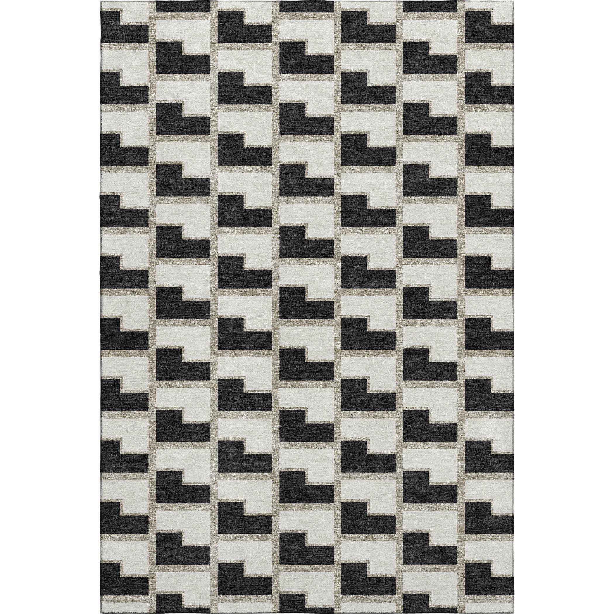 Chiang Mai Machine Washable Transitional Black Rug 3' x 5' #shape_Rectangle