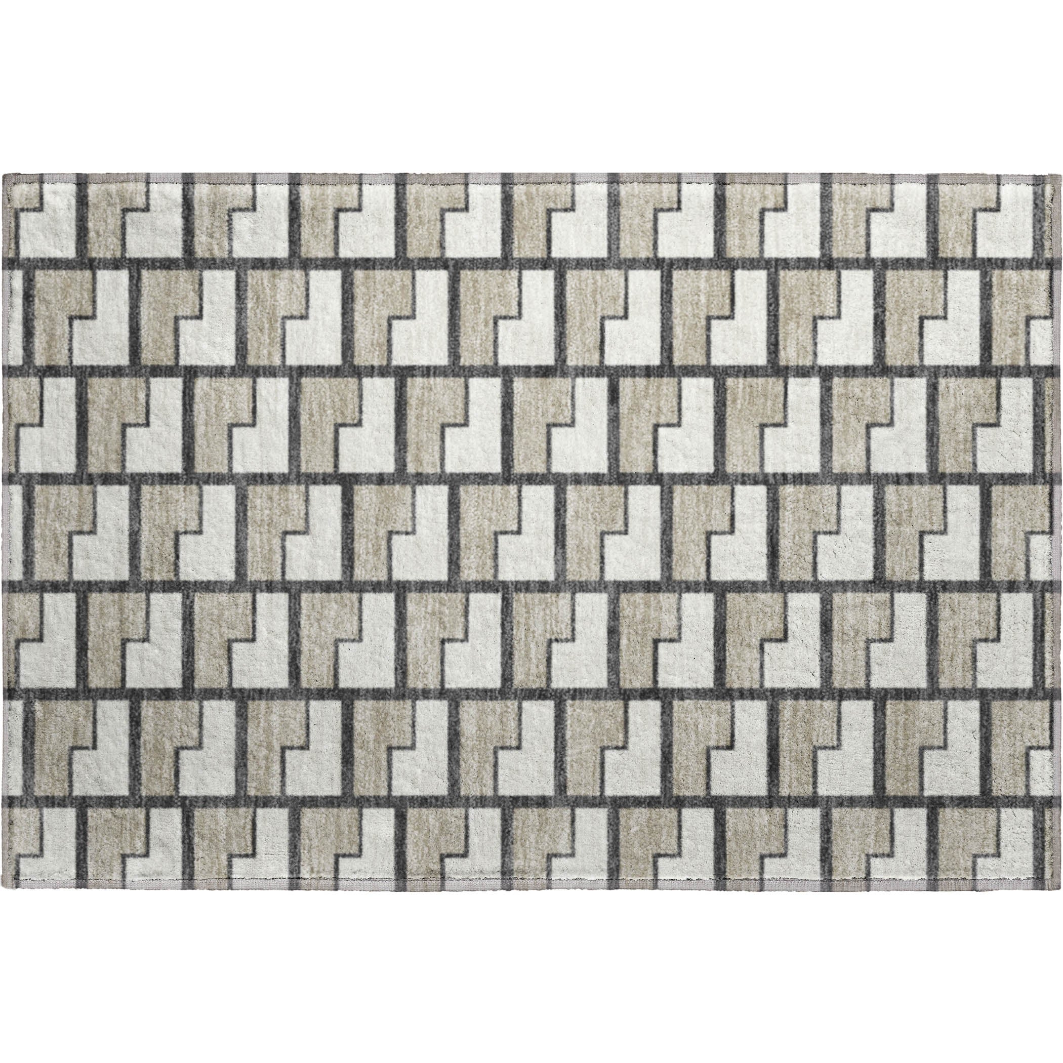 Chiang Mai Machine Washable Transitional Ivory Rug 1'8" x 2'6" #shape_Rectangle