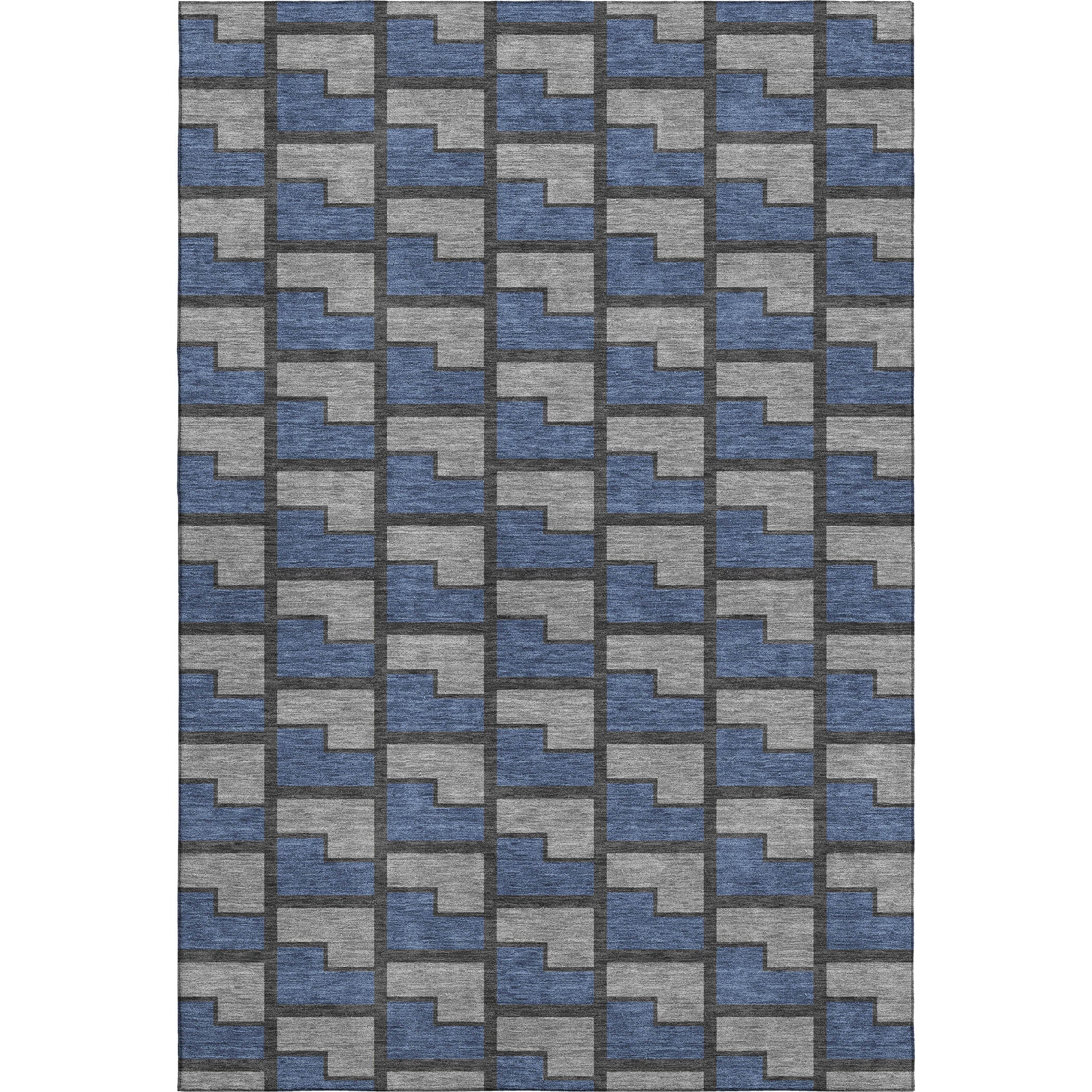 Chiang Mai Machine Washable Transitional Navy Blue Rug 3' x 5' #shape_Rectangle