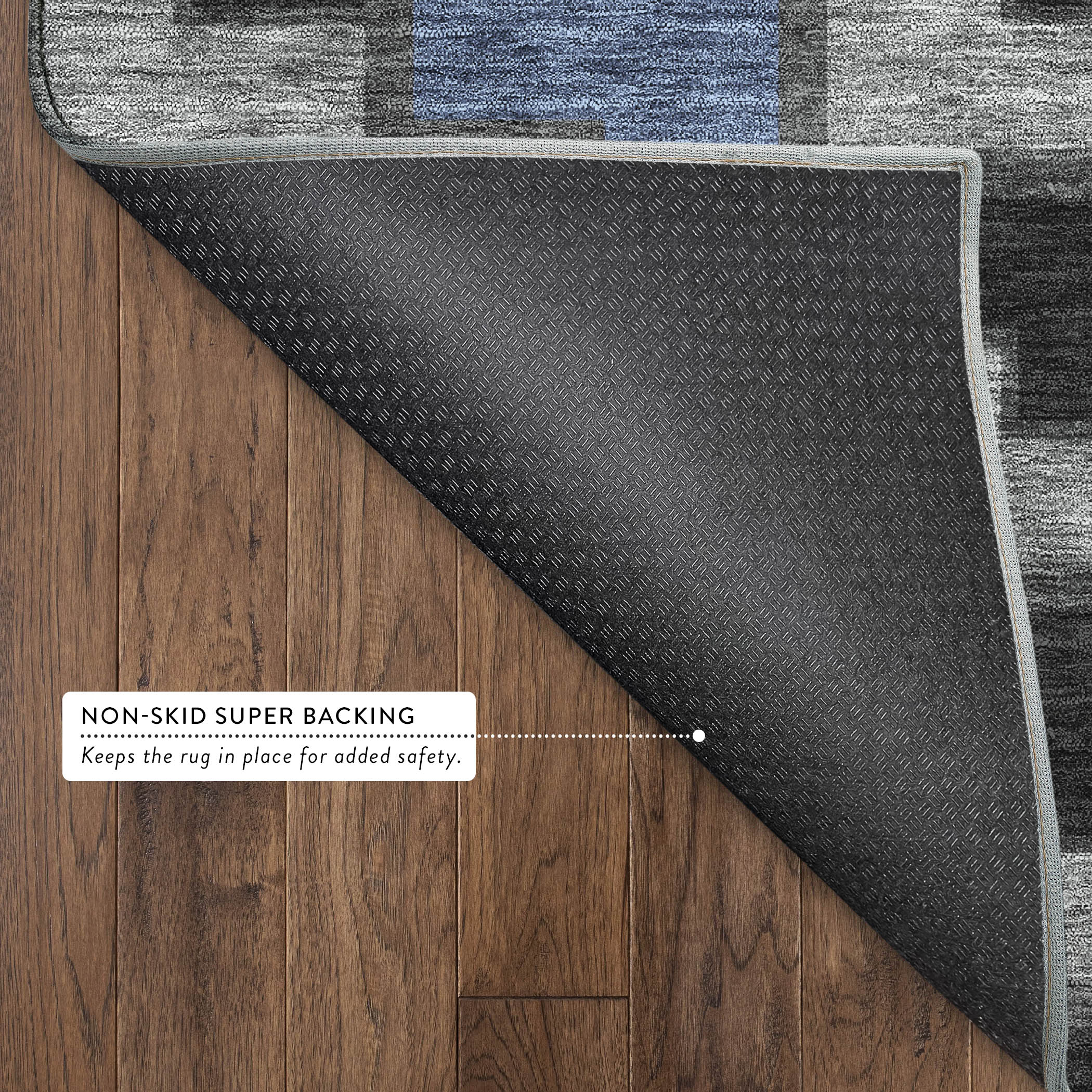 Antigua Machine Washable Transitional Black Rug 1'8" x 2'6" #shape_Rectangle