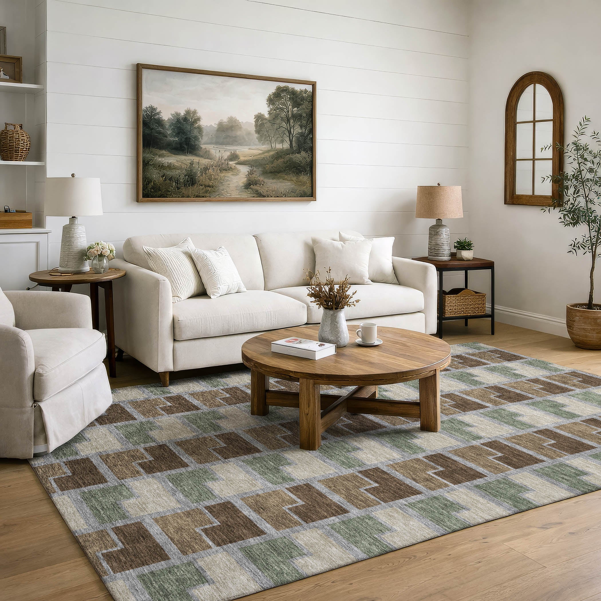Antigua Machine Washable Transitional Chocolate Brown Rug 3' x 5' #shape_Rectangle