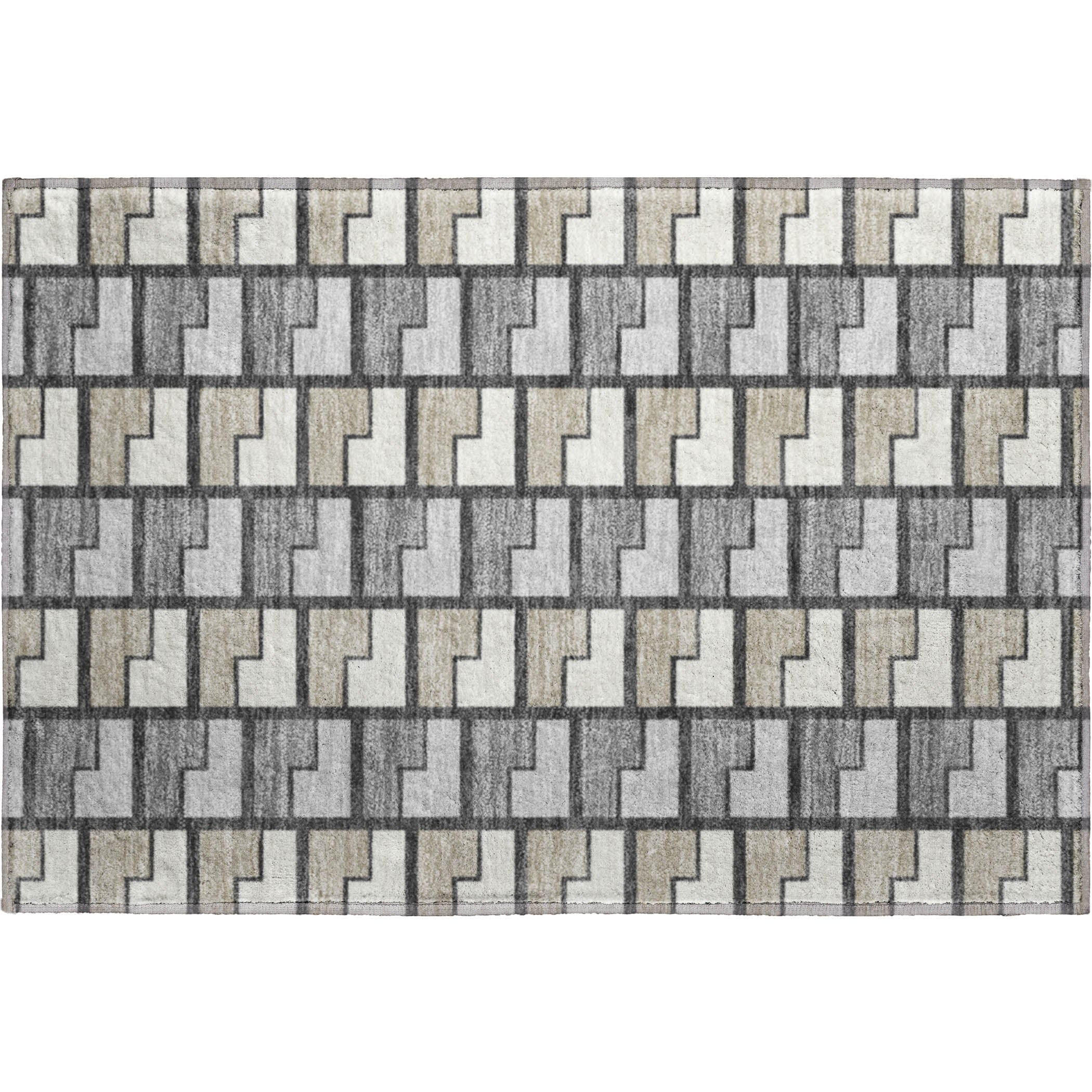 Antigua Machine Washable Transitional Ivory Rug 1'8" x 2'6" #shape_Rectangle