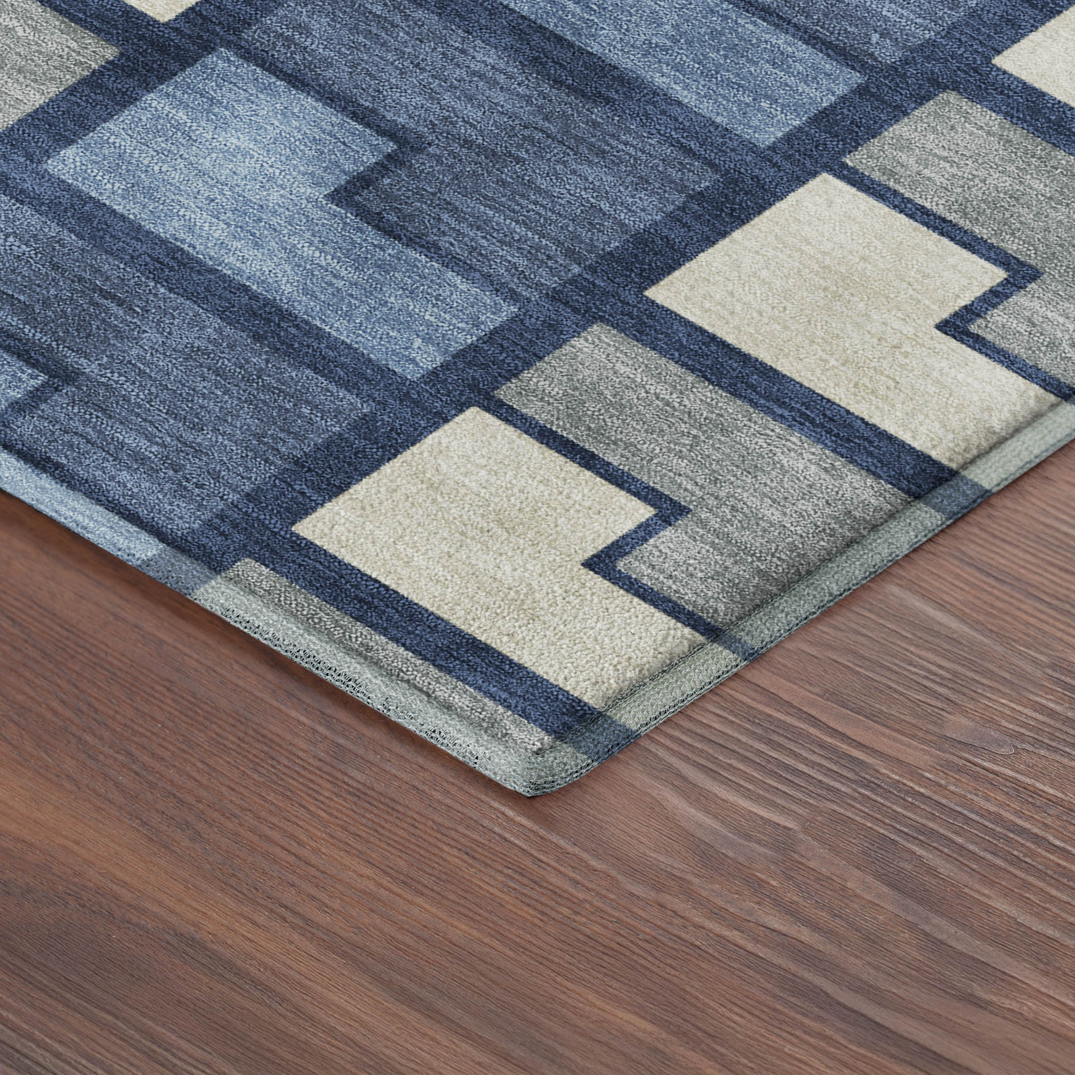 Antigua Machine Washable Transitional Navy Blue Rug 1'8" x 2'6" #shape_Rectangle