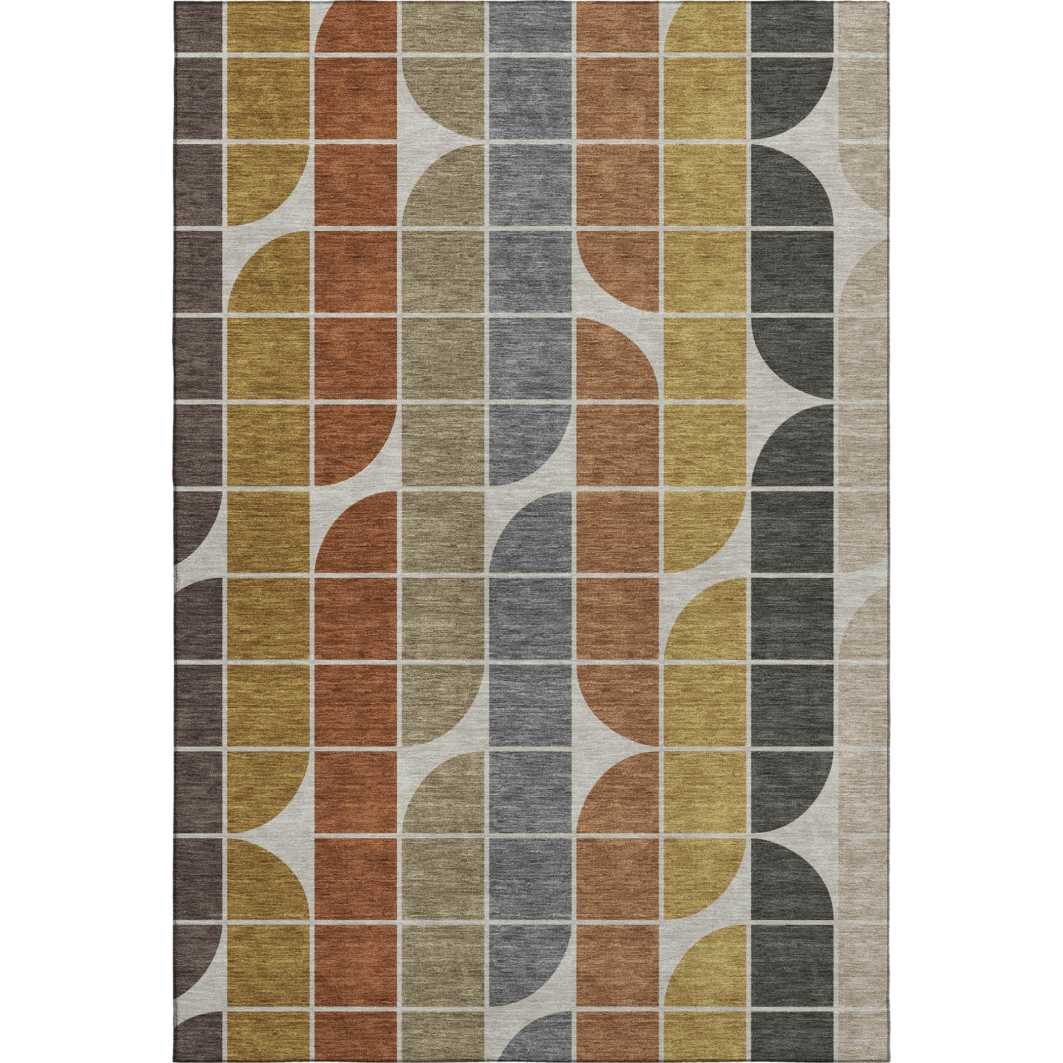Oaxaca Machine Washable Transitional Coffee Brown Rug 3' x 5' #shape_Rectangle