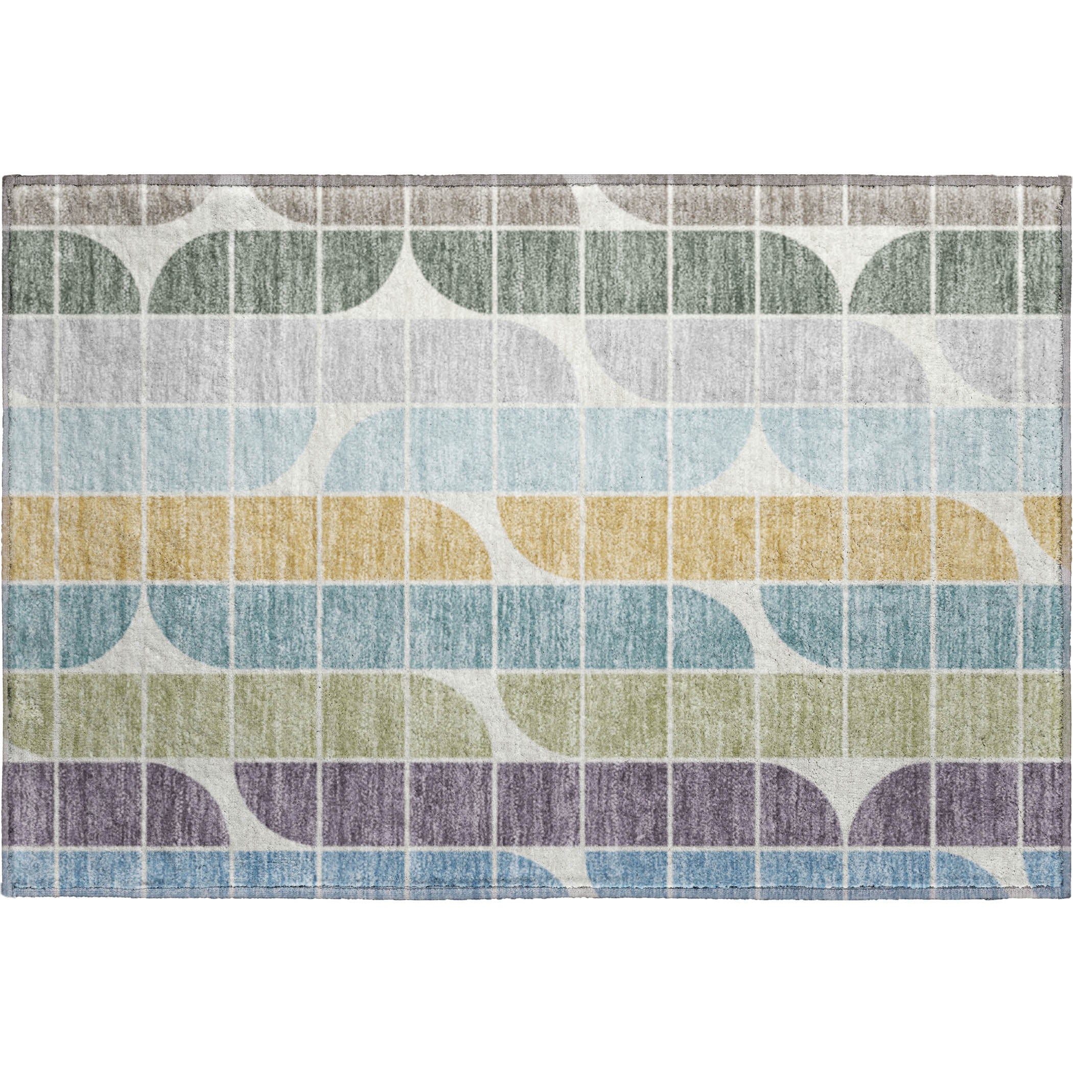 Oaxaca Machine Washable Transitional Seafoam Blue Rug 1'8" x 2'6" #shape_Rectangle