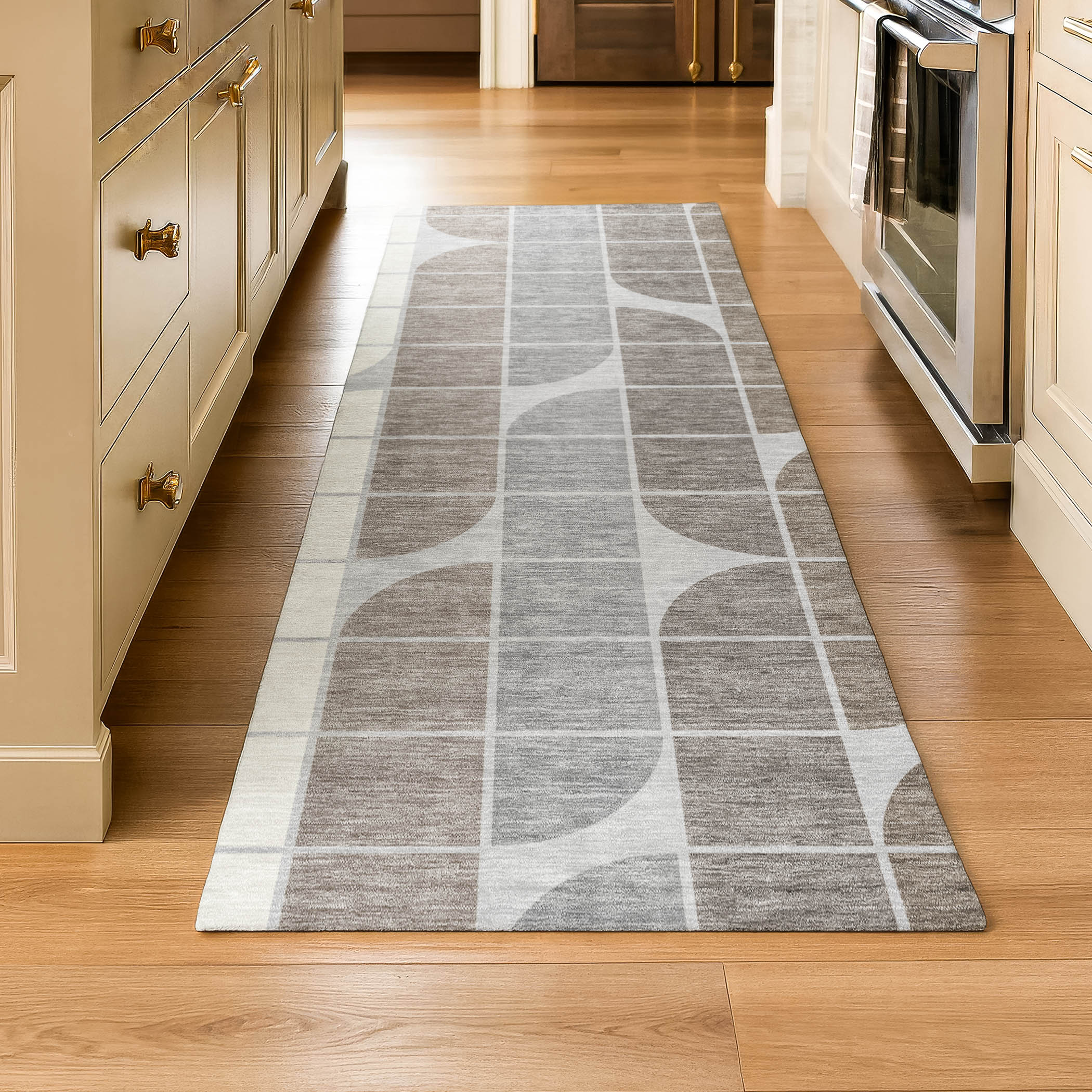 Oaxaca Machine Washable Transitional Silver Gray Rug 2'3" x 7'6" #shape_Runner