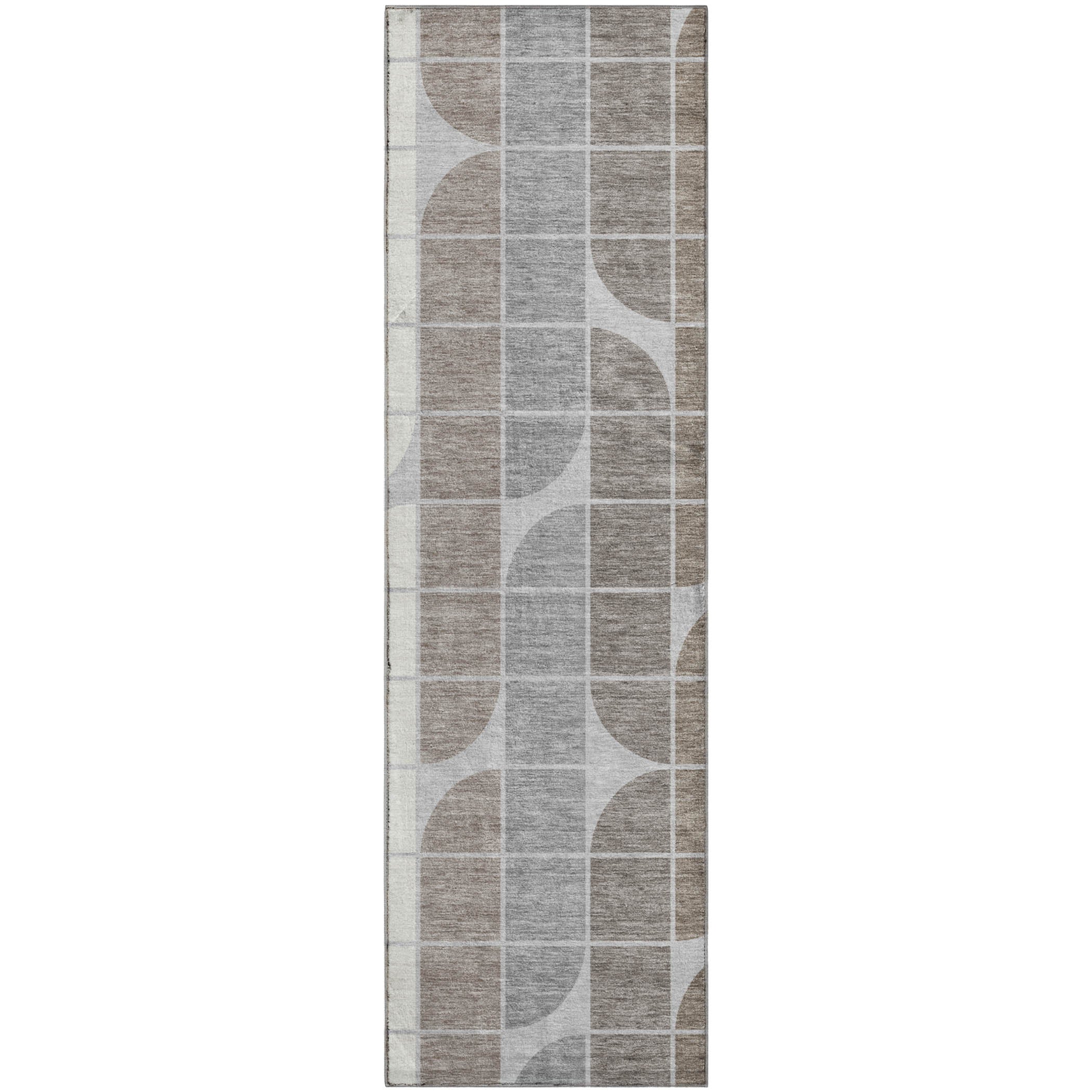 Oaxaca Machine Washable Transitional Silver Gray Rug 2'3" x 7'6" #shape_Runner