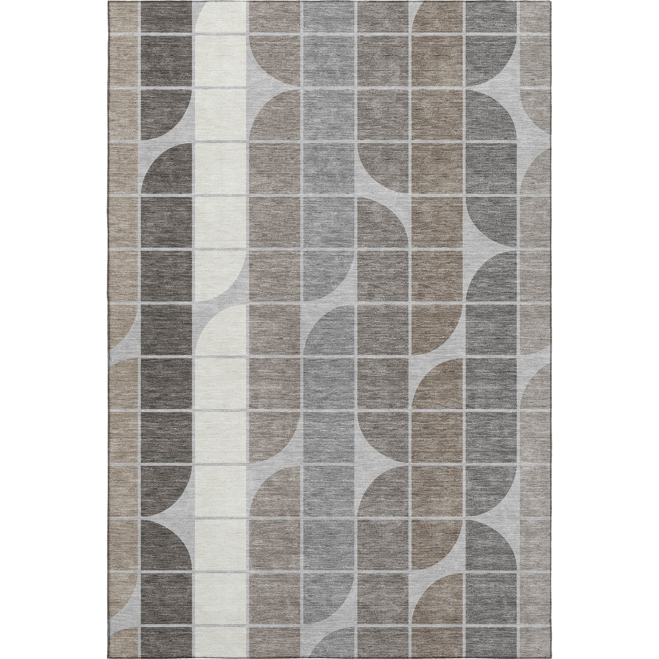 Oaxaca Machine Washable Transitional Silver Gray Rug 3' x 5' #shape_Rectangle