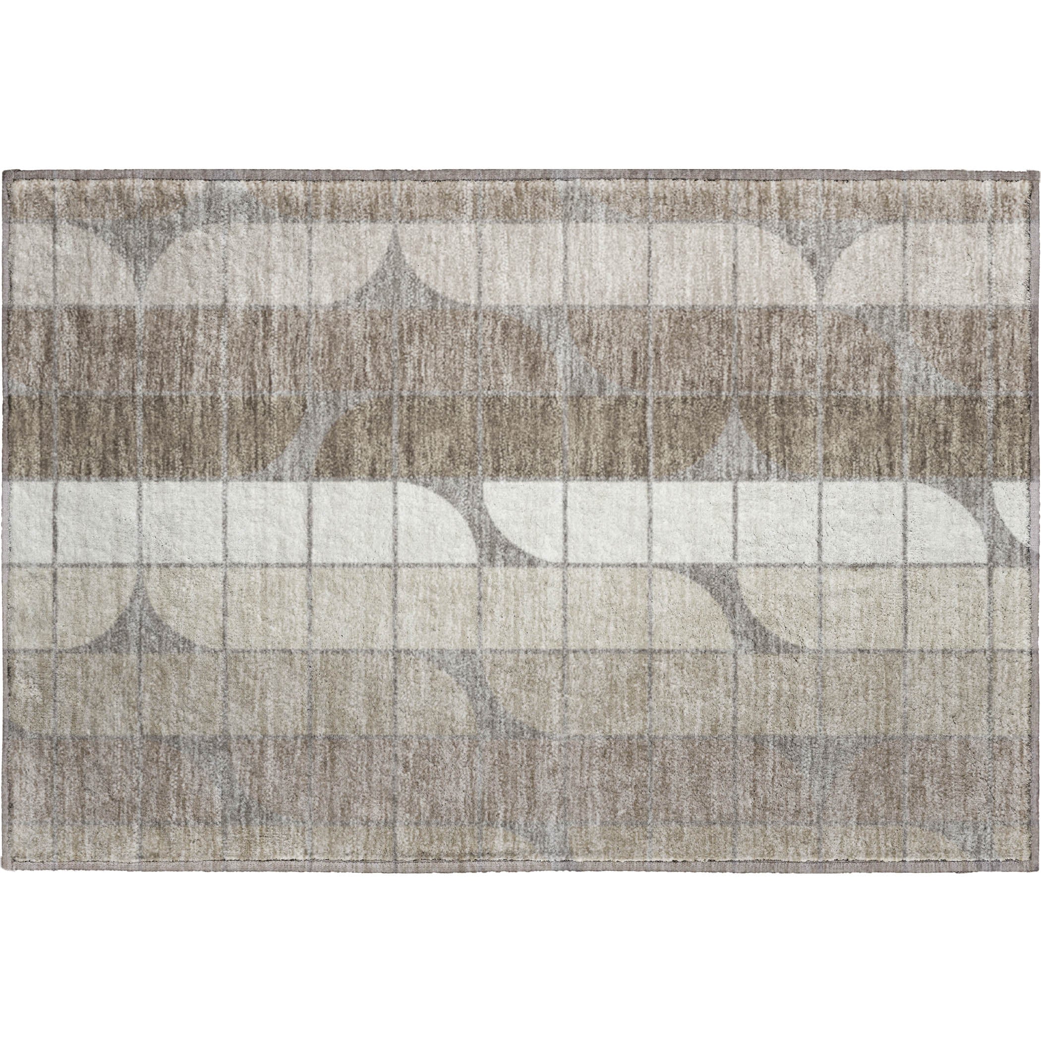 Oaxaca Machine Washable Contemporary Taupe Brown Rug 1'8" x 2'6" #shape_Rectangle