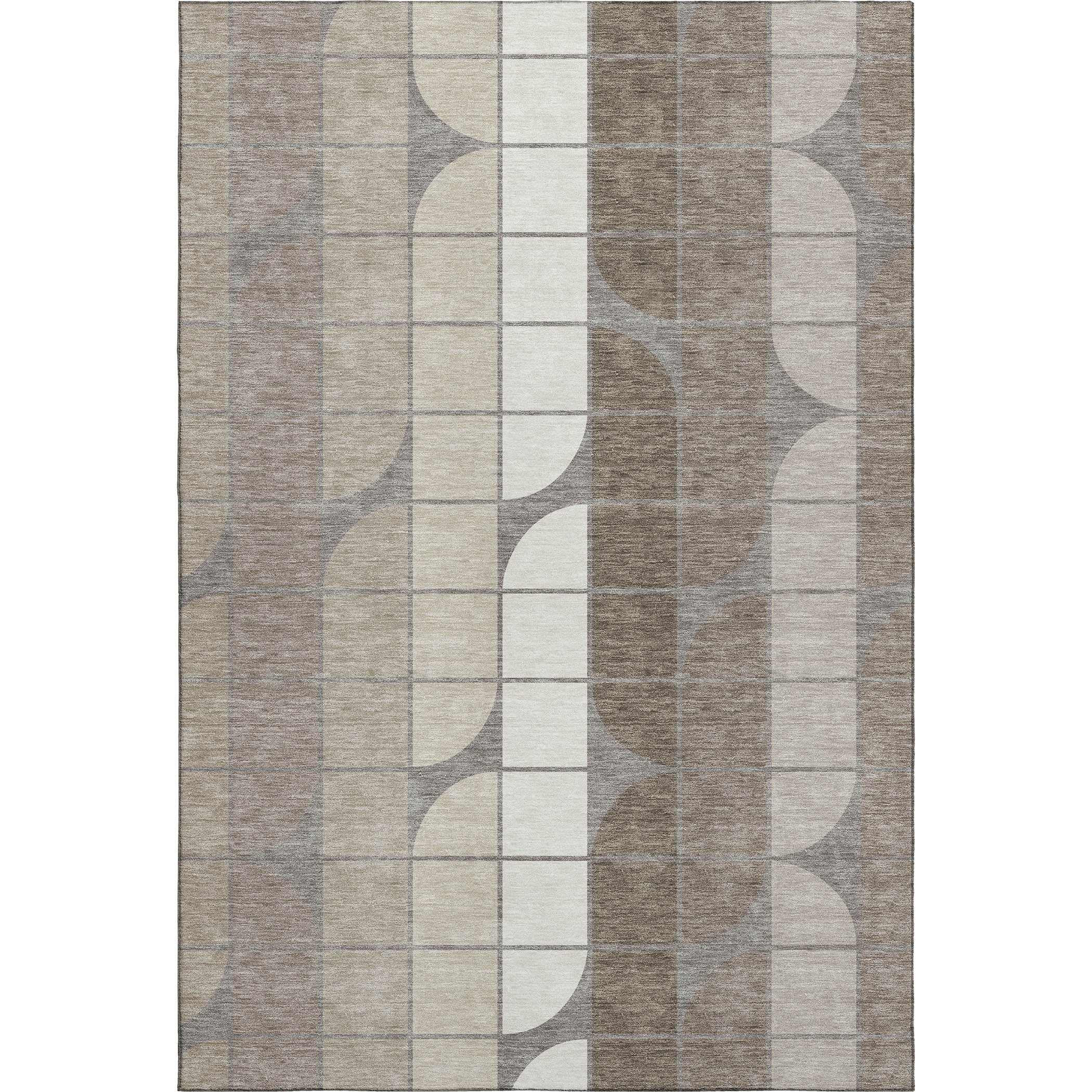 Oaxaca Machine Washable Contemporary Taupe Brown Rug 3' x 5' #shape_Rectangle
