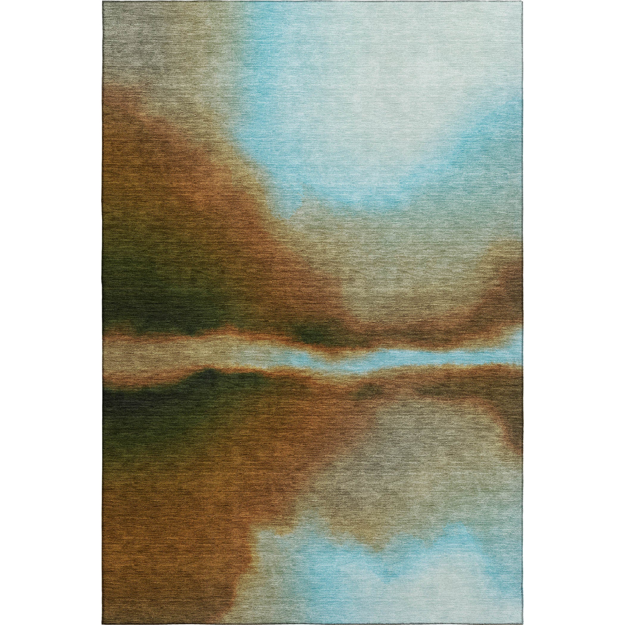 Bangkok Machine Washable Contemporary Blue Rug 3' x 5' #shape_Rectangle