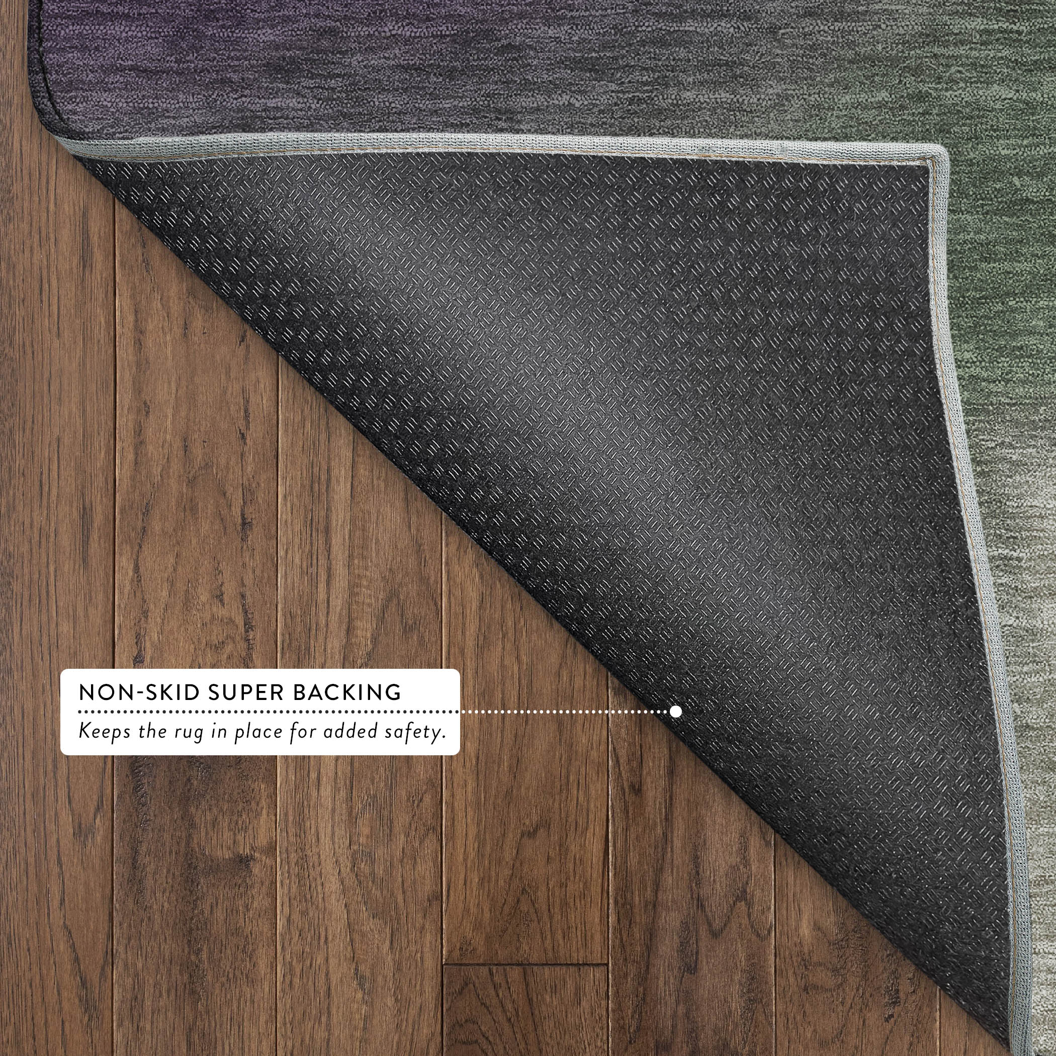 Bangkok Machine Washable Contemporary Fern Green Rug 1'8" x 2'6" #shape_Rectangle