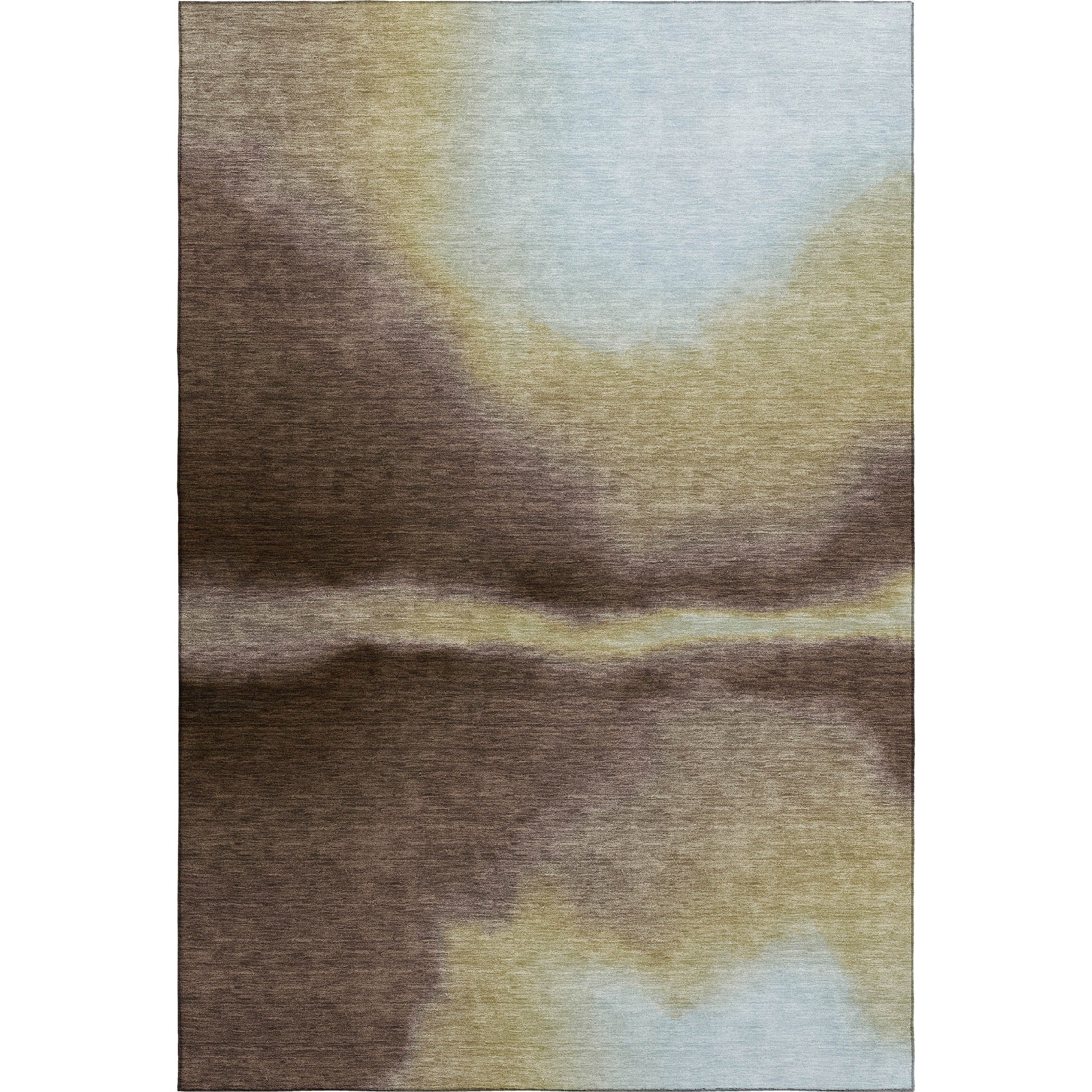 Bangkok Machine Washable Contemporary Fudge Brown Rug 3' x 5' #shape_Rectangle
