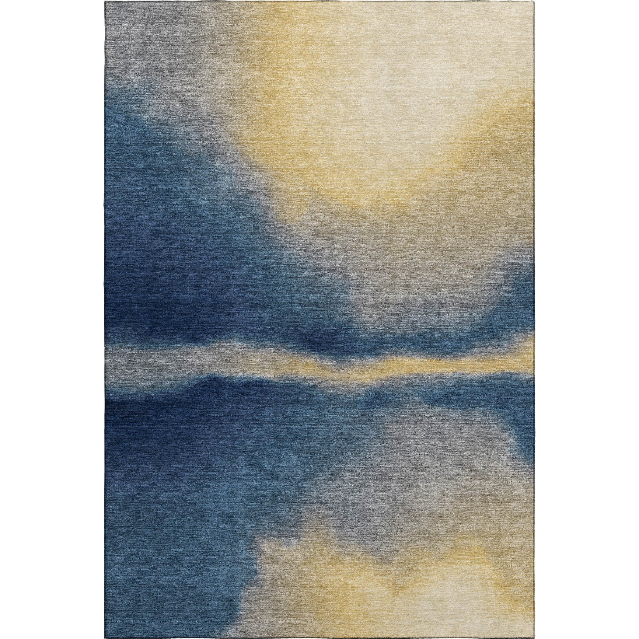 Bangkok Machine Washable Contemporary Navy Blue Rug 3' x 5' #shape_Rectangle