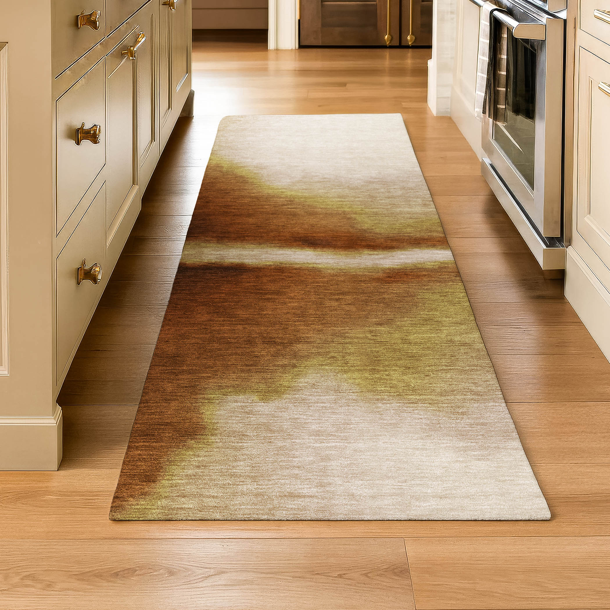 Bangkok Machine Washable Contemporary Paprika Orange Rug 2'3" x 7'6" #shape_Runner