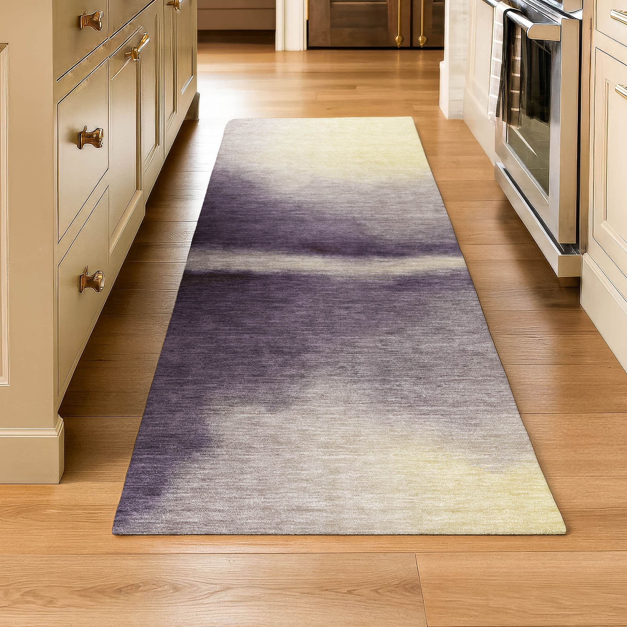 Bangkok Machine Washable Contemporary Plum Purple Rug 2'3" x 7'6" #shape_Runner