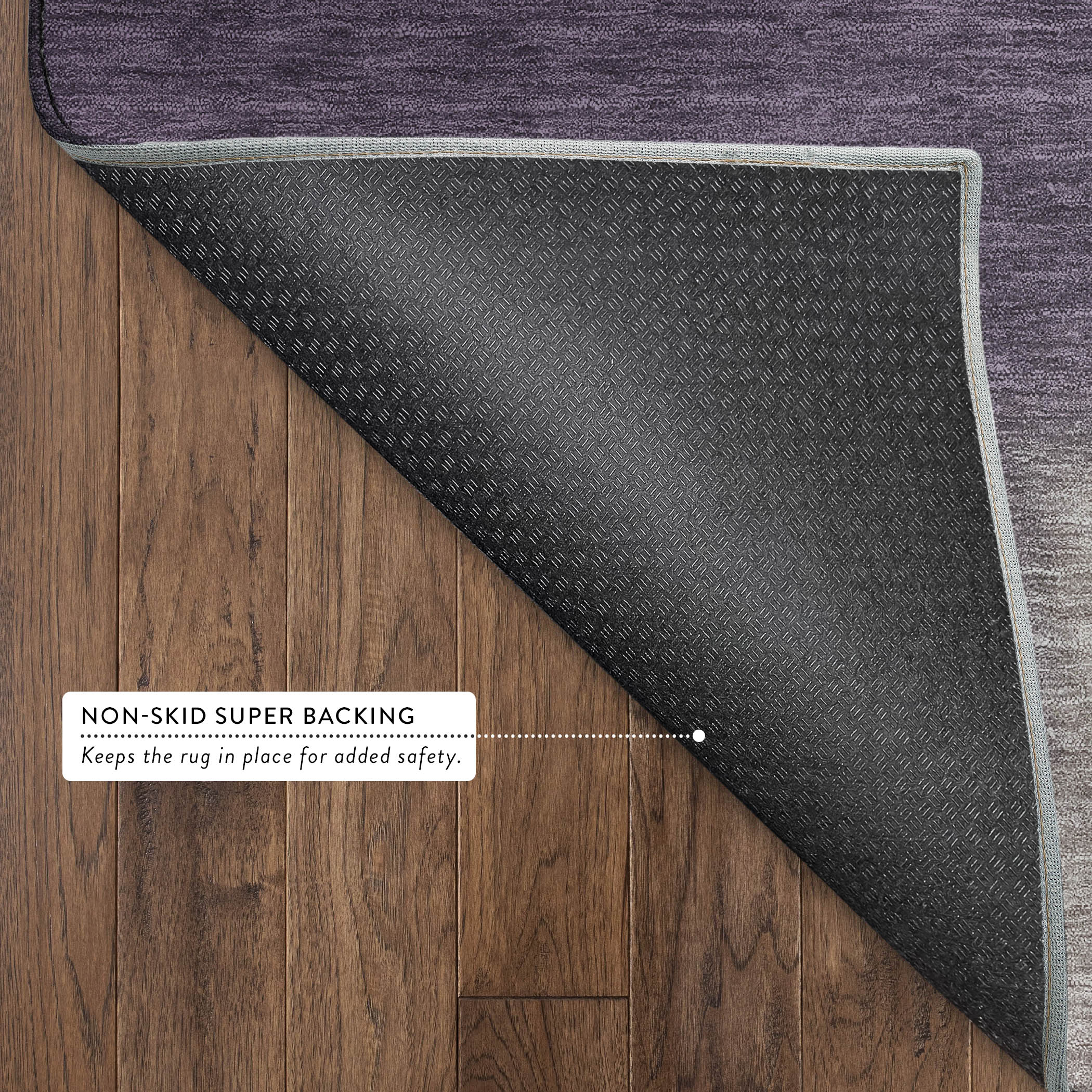 Bangkok Machine Washable Contemporary Plum Purple Rug 1'8" x 2'6" #shape_Rectangle