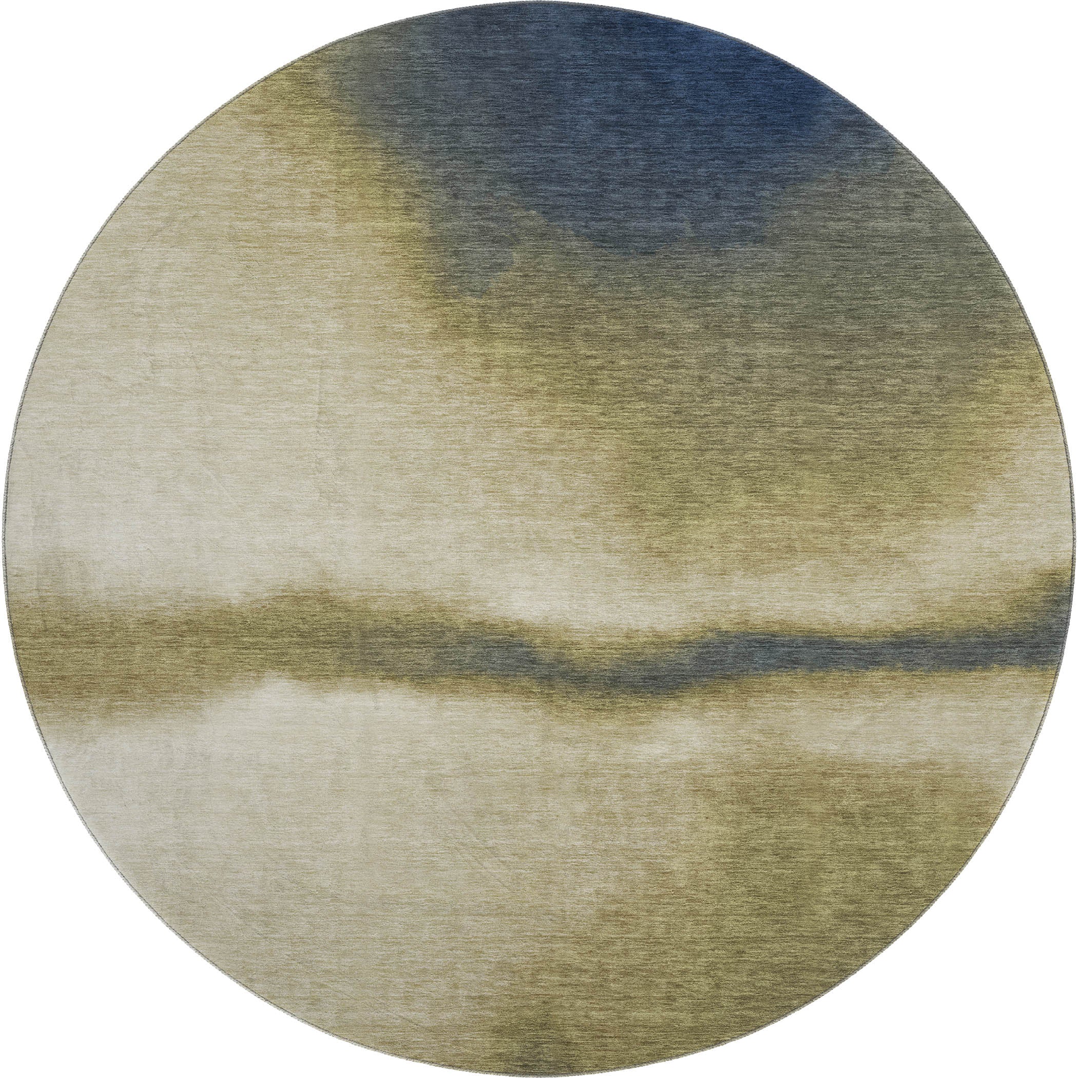 Bangkok Machine Washable Transitional Wheat Gold Rug 8' x 8' #shape_Round