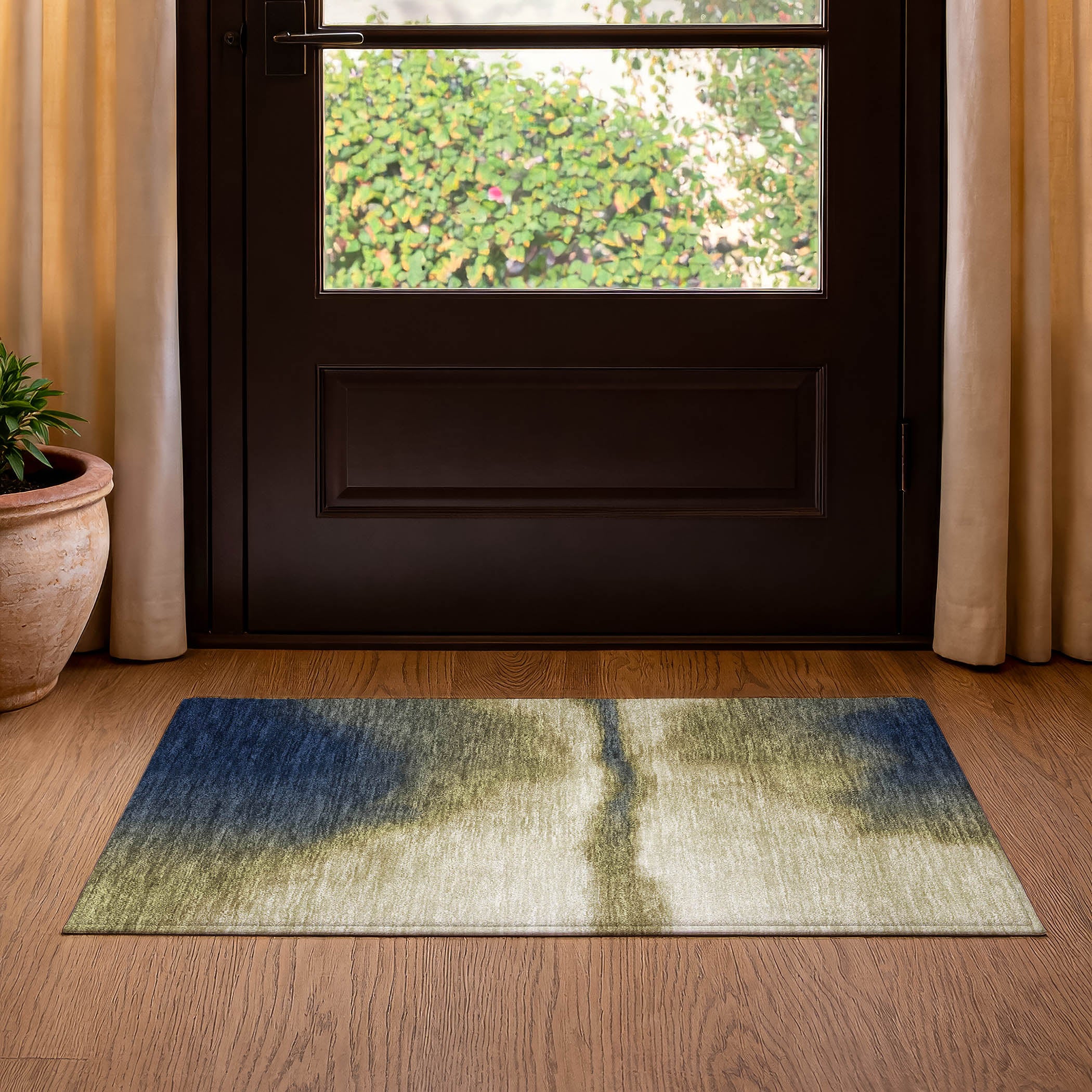 Bangkok Machine Washable Transitional Wheat Gold Rug 1'8" x 2'6" #shape_Rectangle