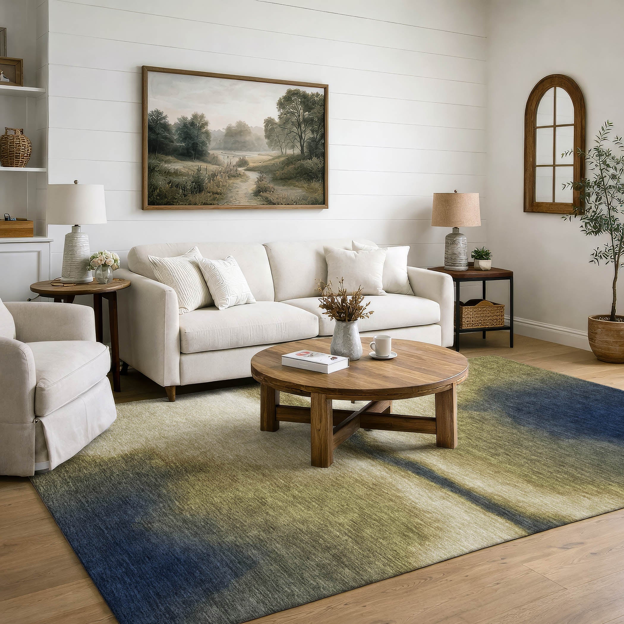 Bangkok Machine Washable Transitional Wheat Gold Rug 3' x 5' #shape_Rectangle