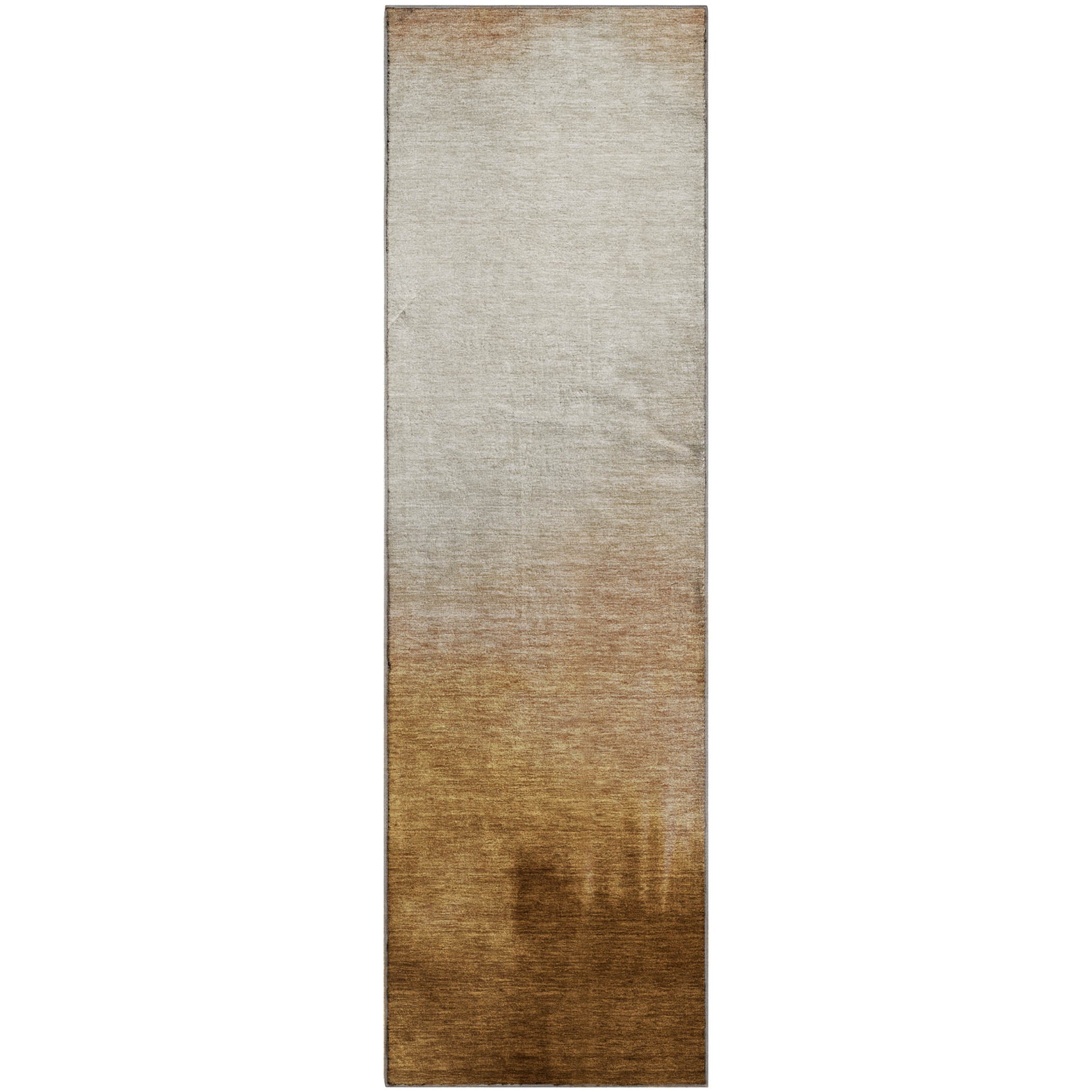 Antigua Machine Washable Transitional Copper Orange Rug 2'3" x 7'6" #shape_Runner
