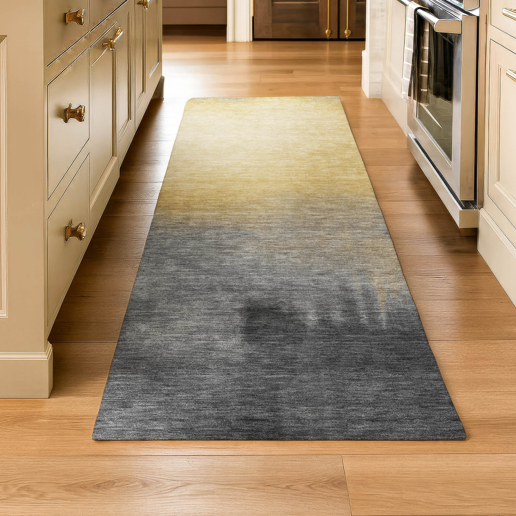 Antigua Machine Washable Transitional Granite Gray Rug 2'3" x 7'6" #shape_Runner