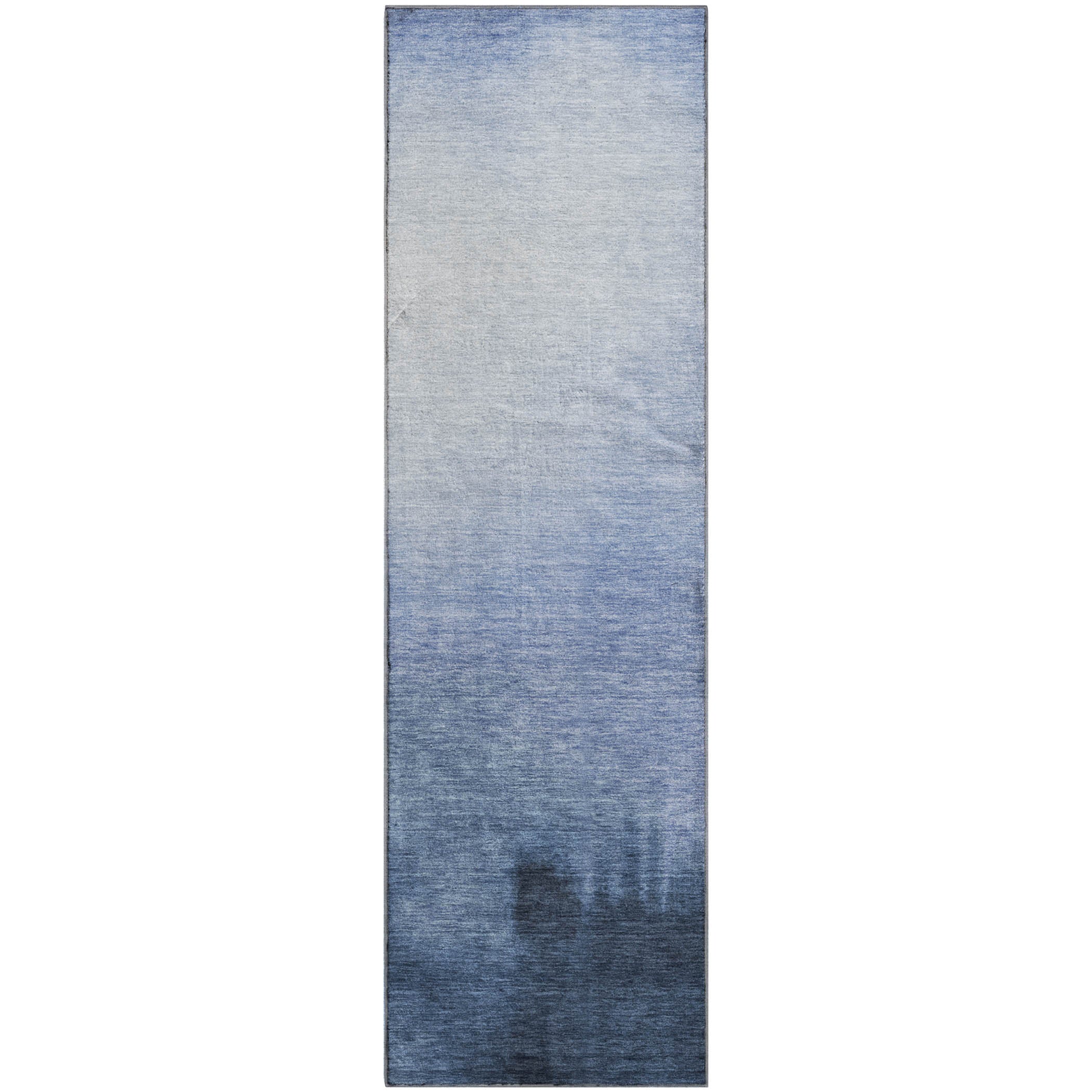 Antigua Machine Washable Transitional Navy Blue Rug 2'3" x 7'6" #shape_Runner