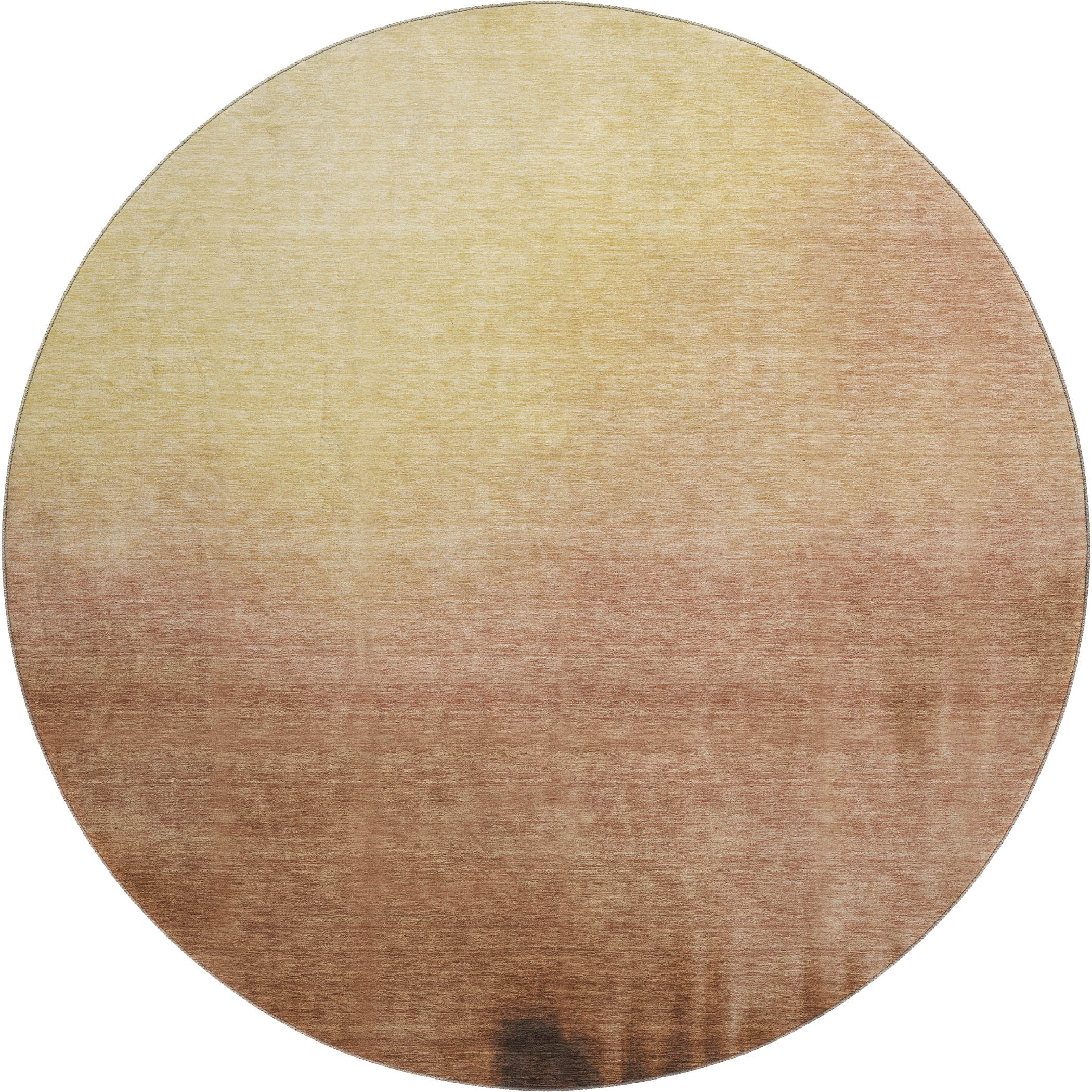 Antigua Machine Washable Transitional Rust Orange Rug 8' x 8' #shape_Round