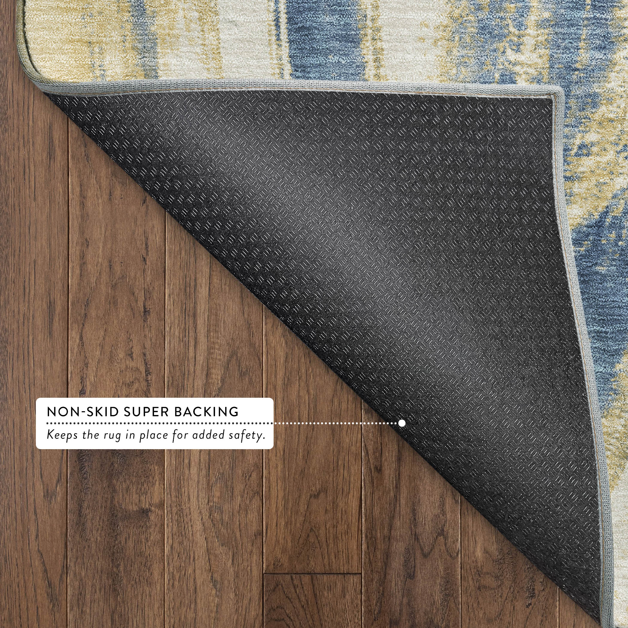 Seville Machine Washable Transitional Navy Blue Rug 1'8" x 2'6" #shape_Rectangle
