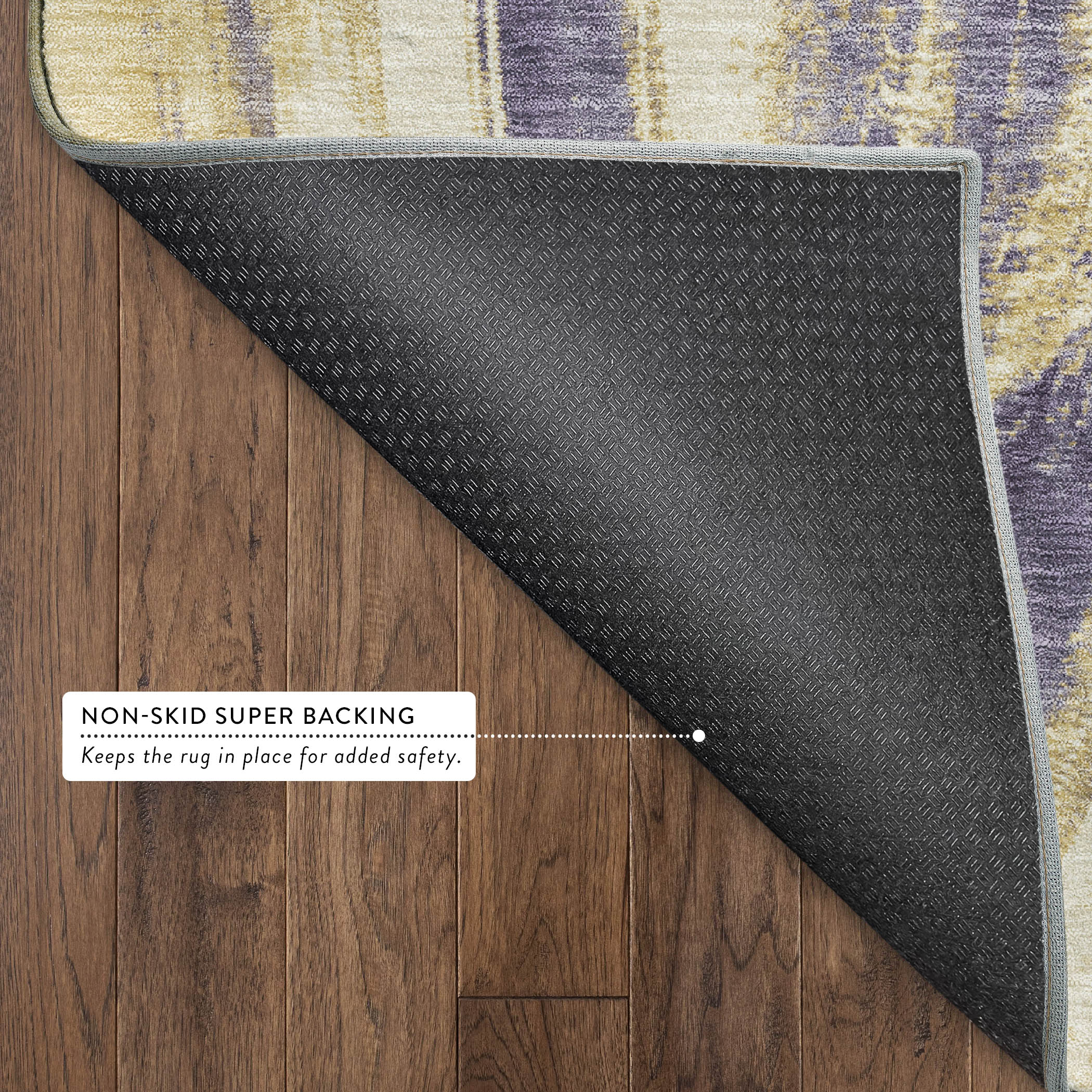 Seville Machine Washable Transitional Plum Purple Rug 1'8" x 2'6" #shape_Rectangle