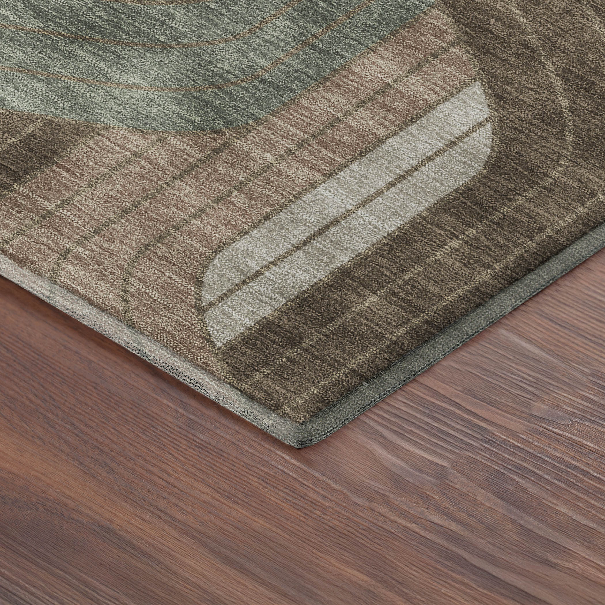 Mdina Machine Washable Transitional Chocolate Brown Rug 1'8" x 2'6" #shape_Rectangle