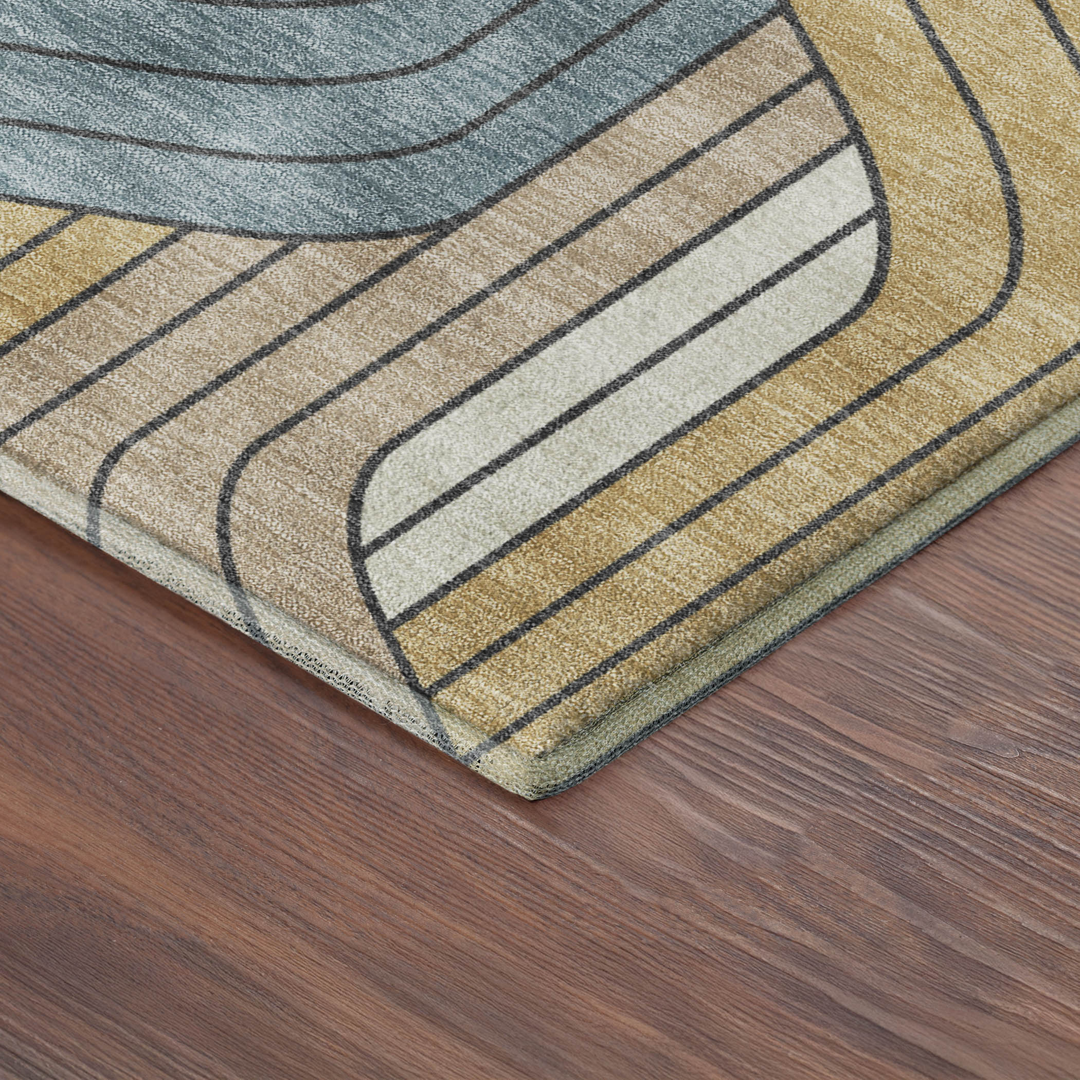 Mdina Machine Washable Transitional Gold Rug 1'8" x 2'6" #shape_Rectangle