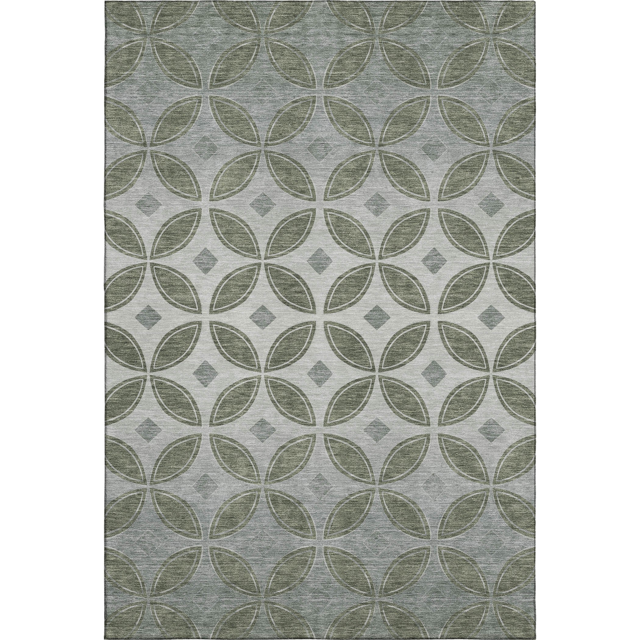Chiang Mai Machine Washable Transitional Basil Green Rug 3' x 5' #shape_Rectangle