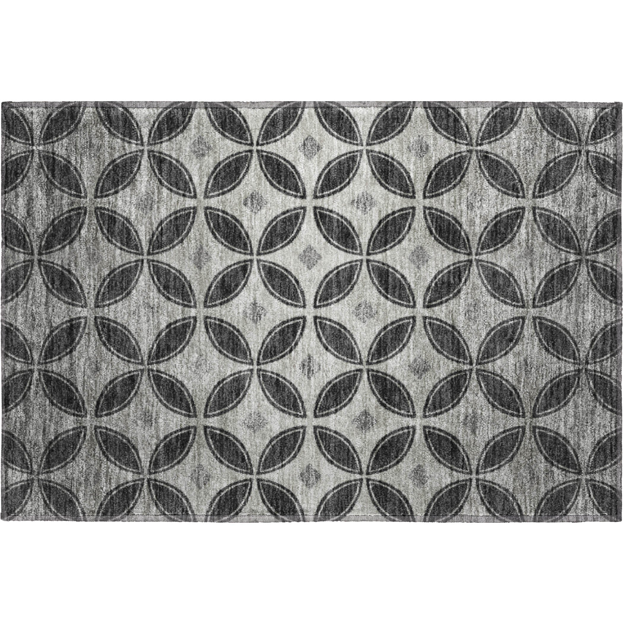 Chiang Mai Machine Washable Transitional Black Rug 1'8" x 2'6" #shape_Rectangle