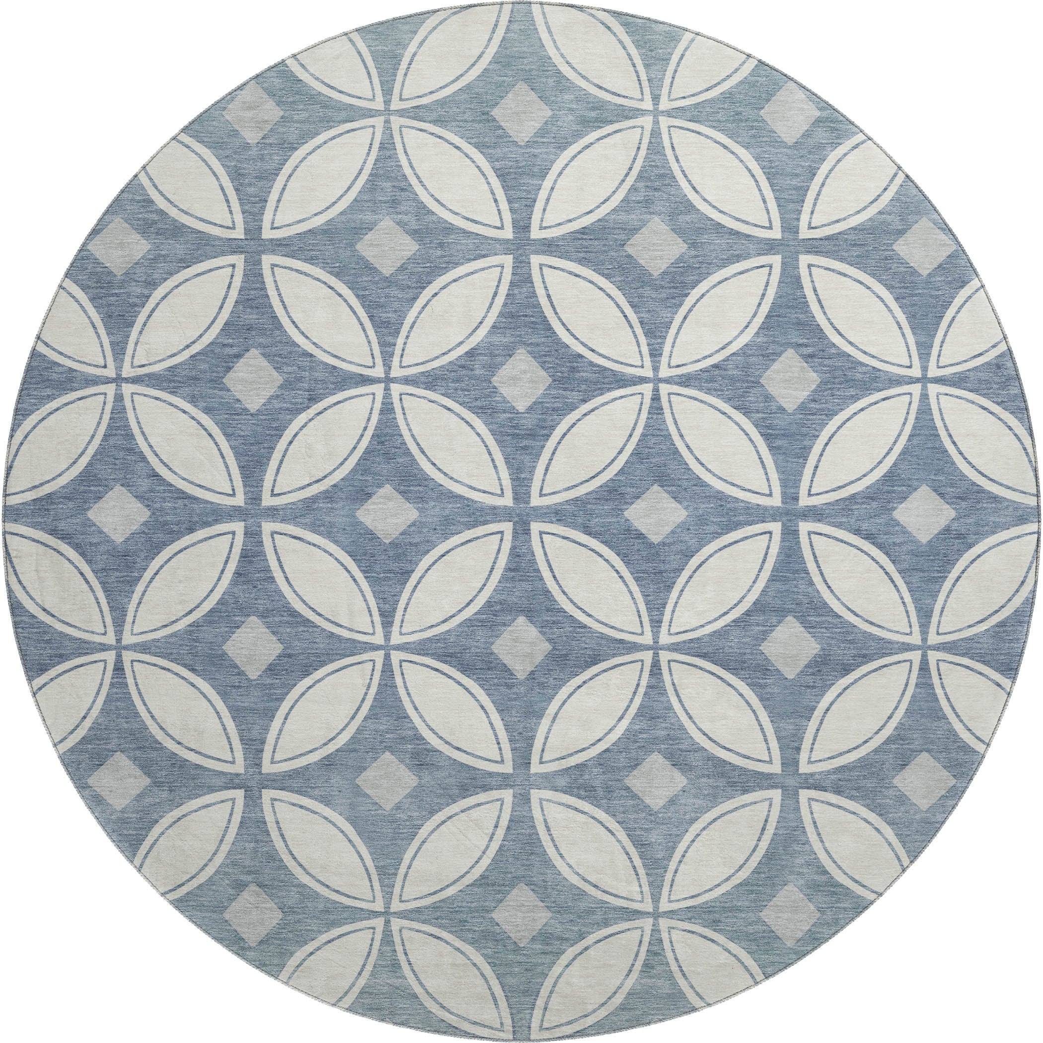 Chiang Mai Machine Washable Transitional Ivory Rug 8' x 8' #shape_Round